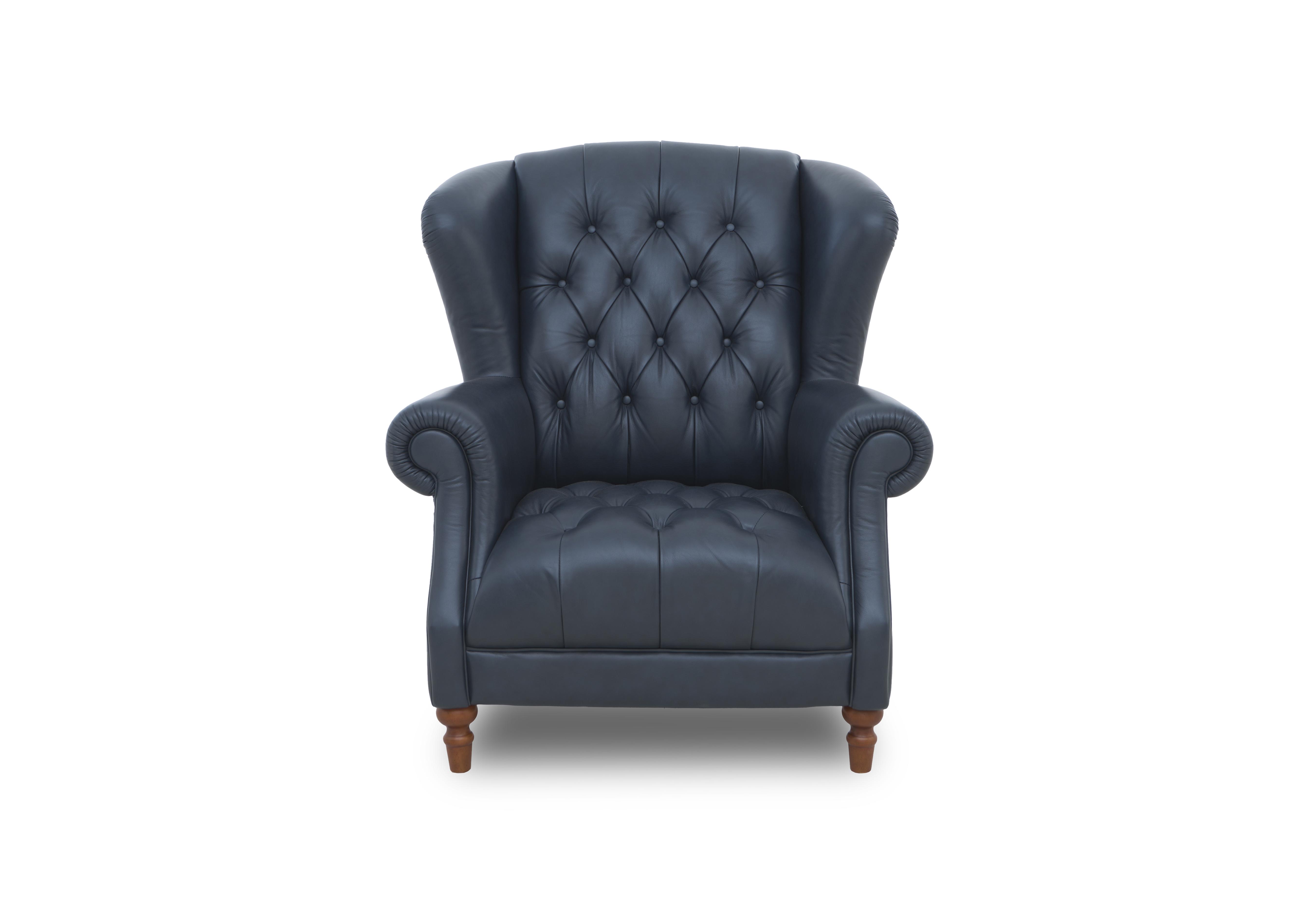 Columbus Leather Wing Chair in Midnight Cat-200/85 on Furniture Village