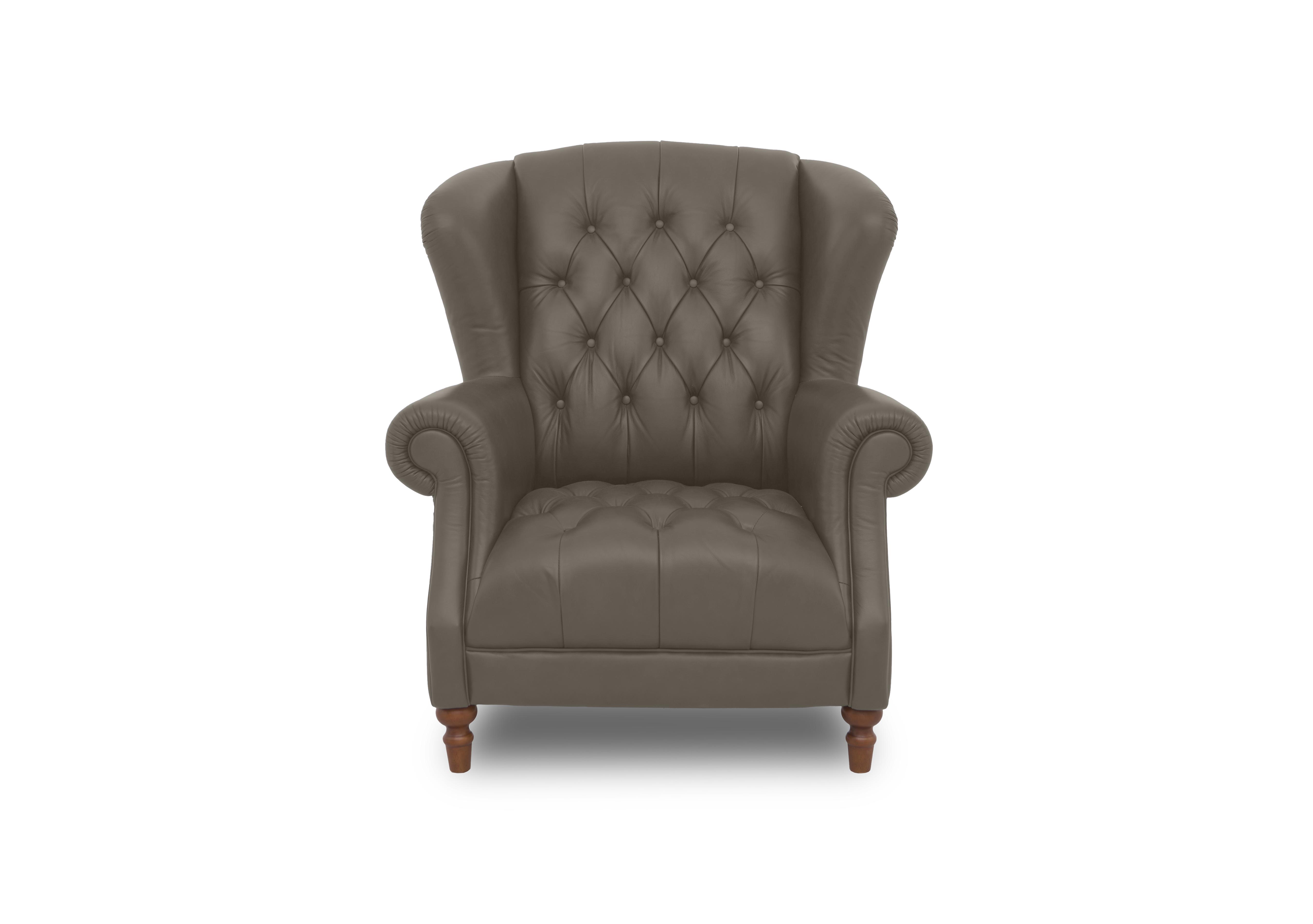 Columbus Leather Wing Chair in Simply Taupe Cat-200/87 on Furniture Village