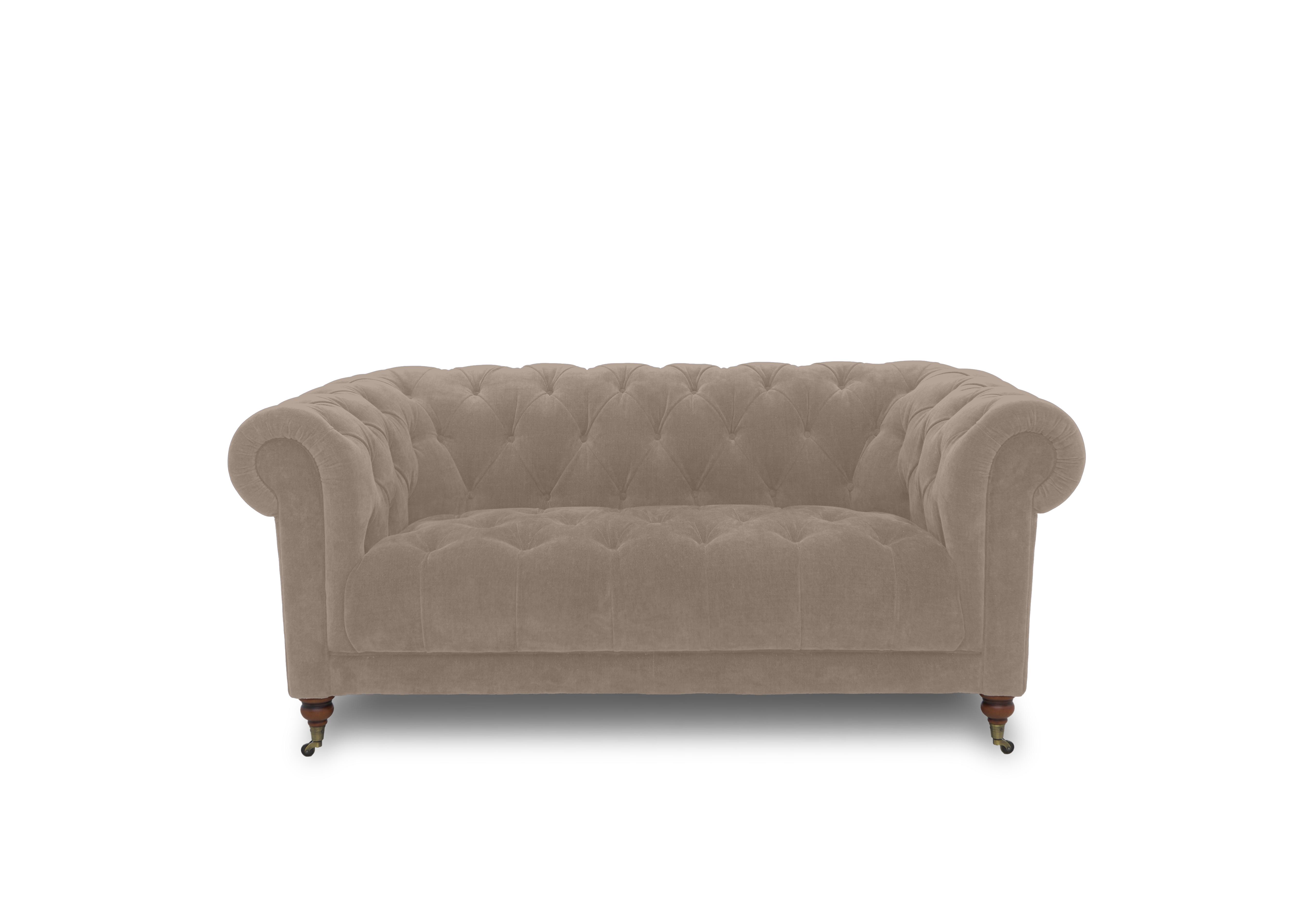Columbus Fabric 2 Seater Sofa with Castors in Manhattan Charcoal 58003 on Furniture Village