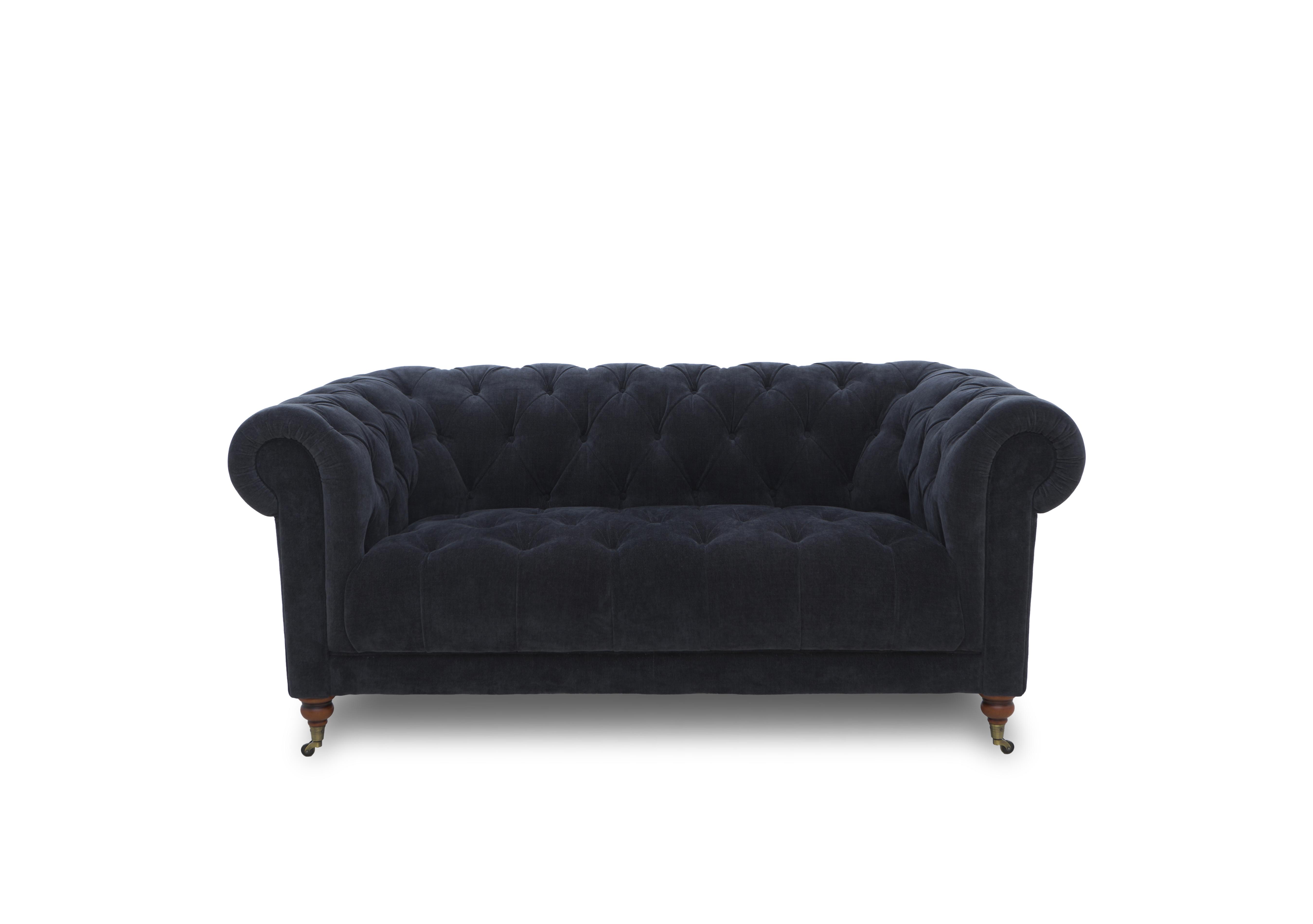 Columbus Fabric 2 Seater Sofa with Castors in Manhattan Indigo 58009 on Furniture Village