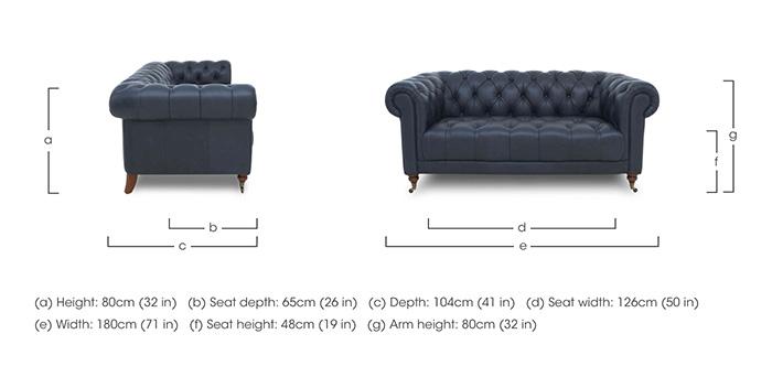 Columbus Leather 2 Seater Sofa with Castors in  on Furniture Village