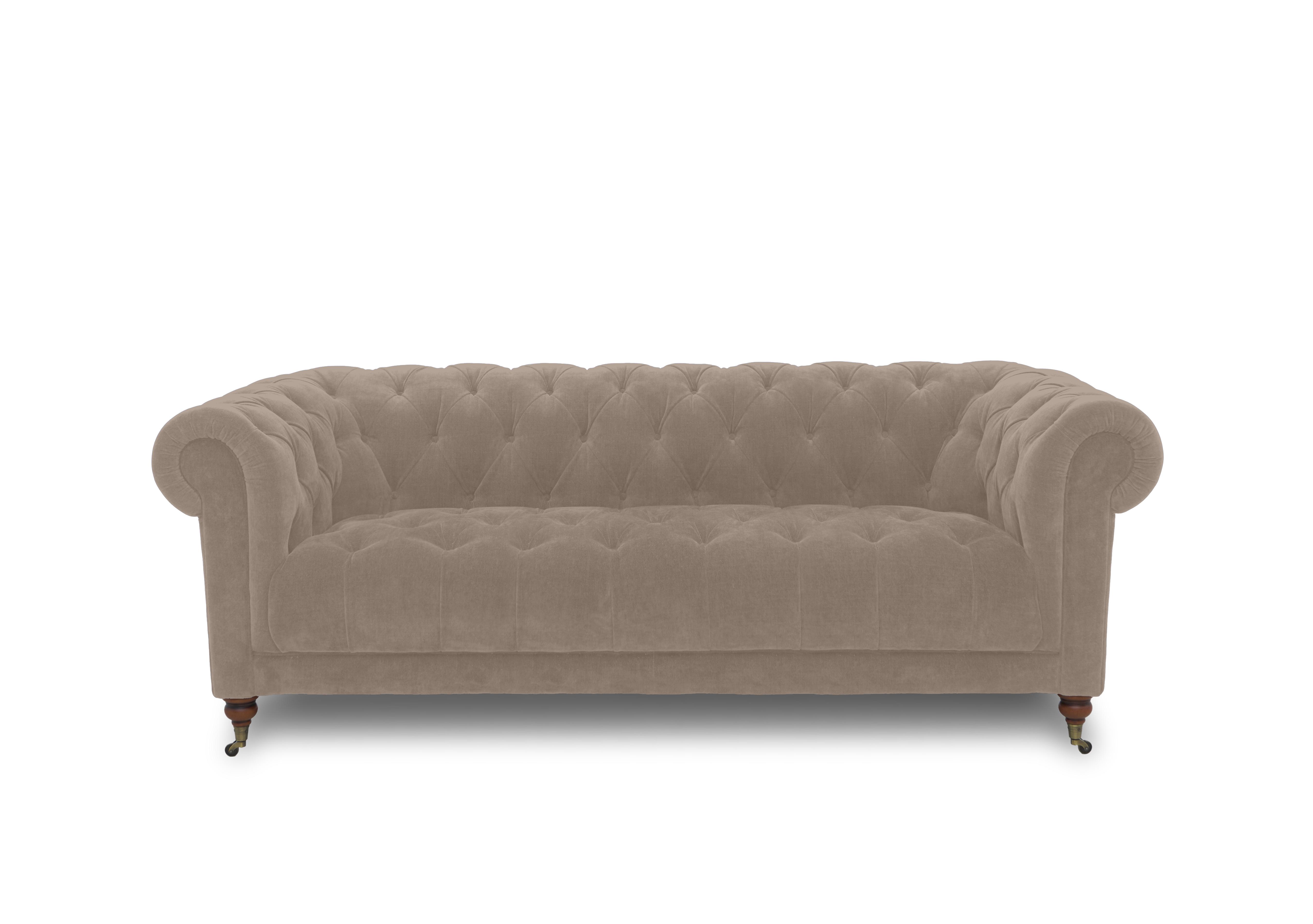 Columbus Fabric 3 Seater Sofa with Castors in Manhattan Nutmeg 58005 on Furniture Village