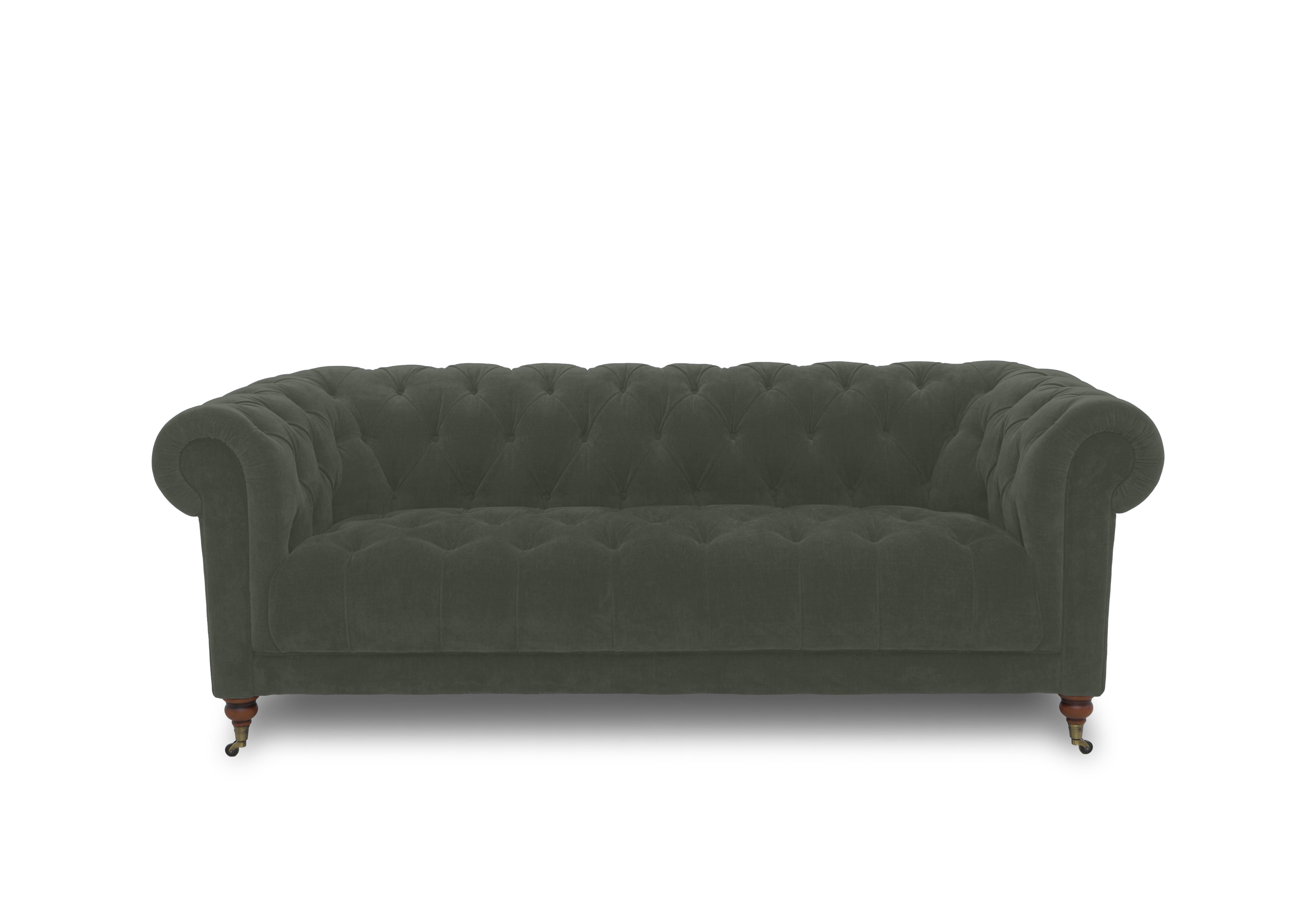 Columbus Fabric 3 Seater Sofa with Castors in Manhattan Pine 58001 on Furniture Village