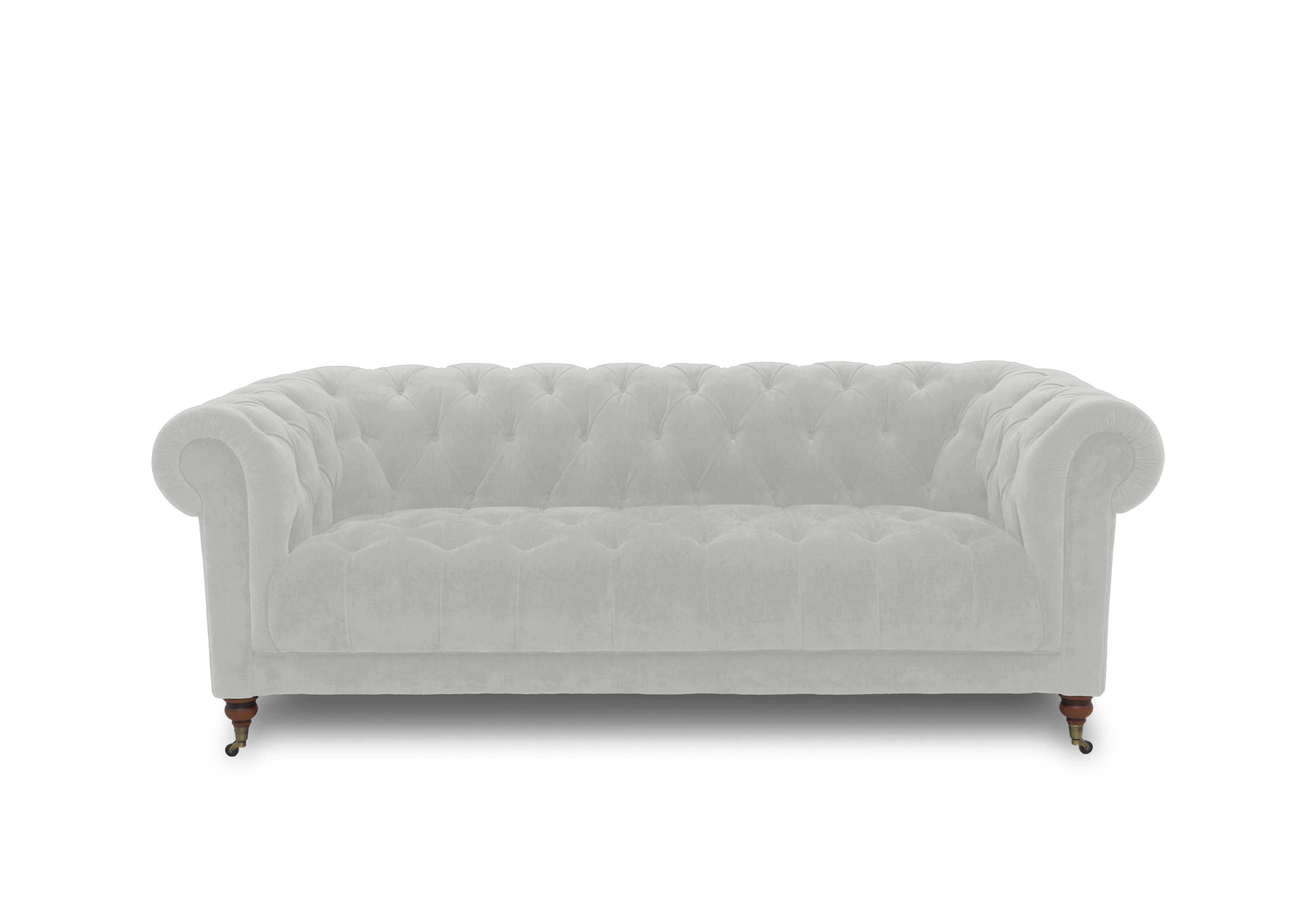 Columbus Fabric 3 Seater Sofa with Castors in Manhattan Stone 58004 on Furniture Village