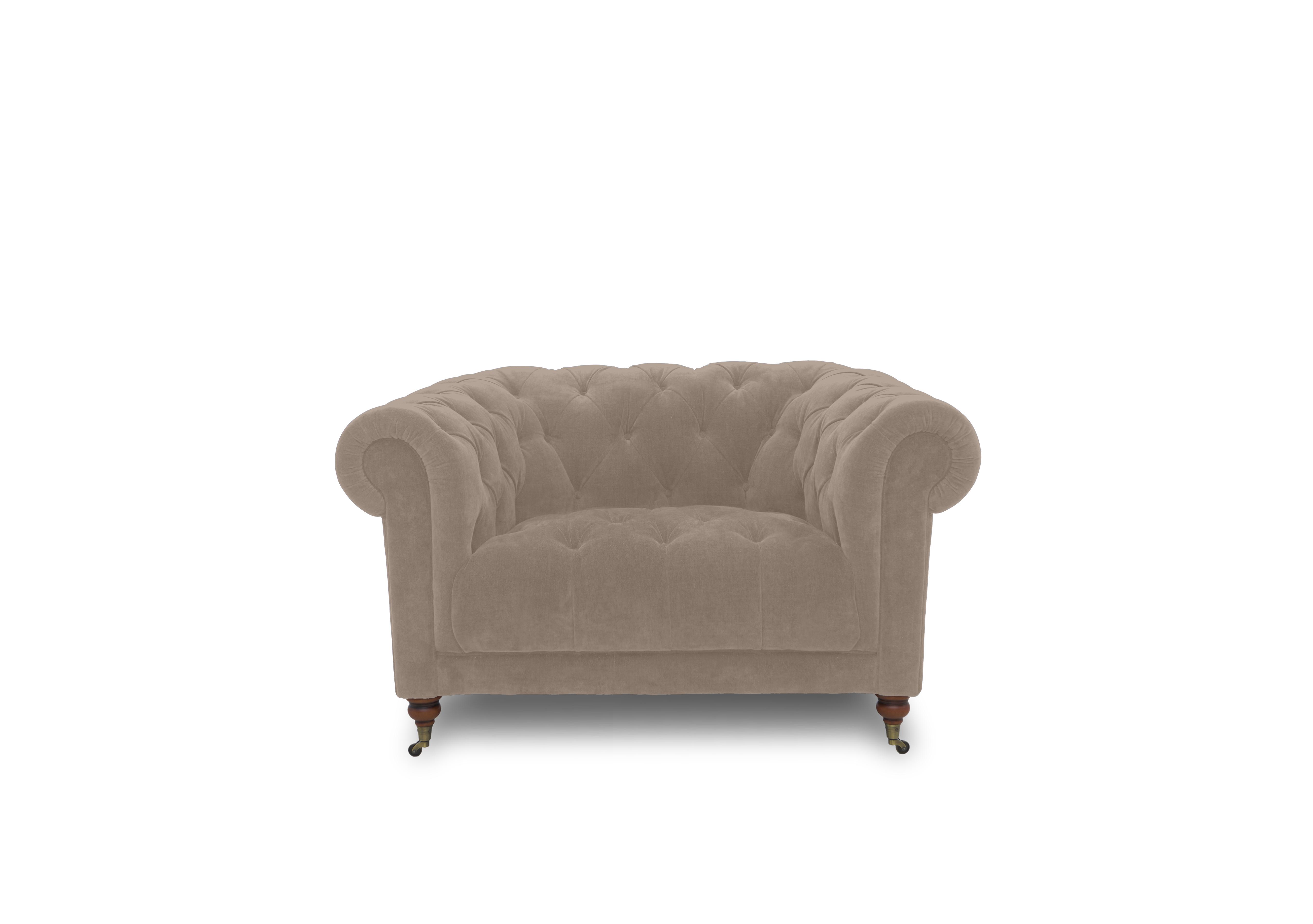 Columbus Fabric Armchair with Castors in Manhattan Nutmeg 58005 on Furniture Village