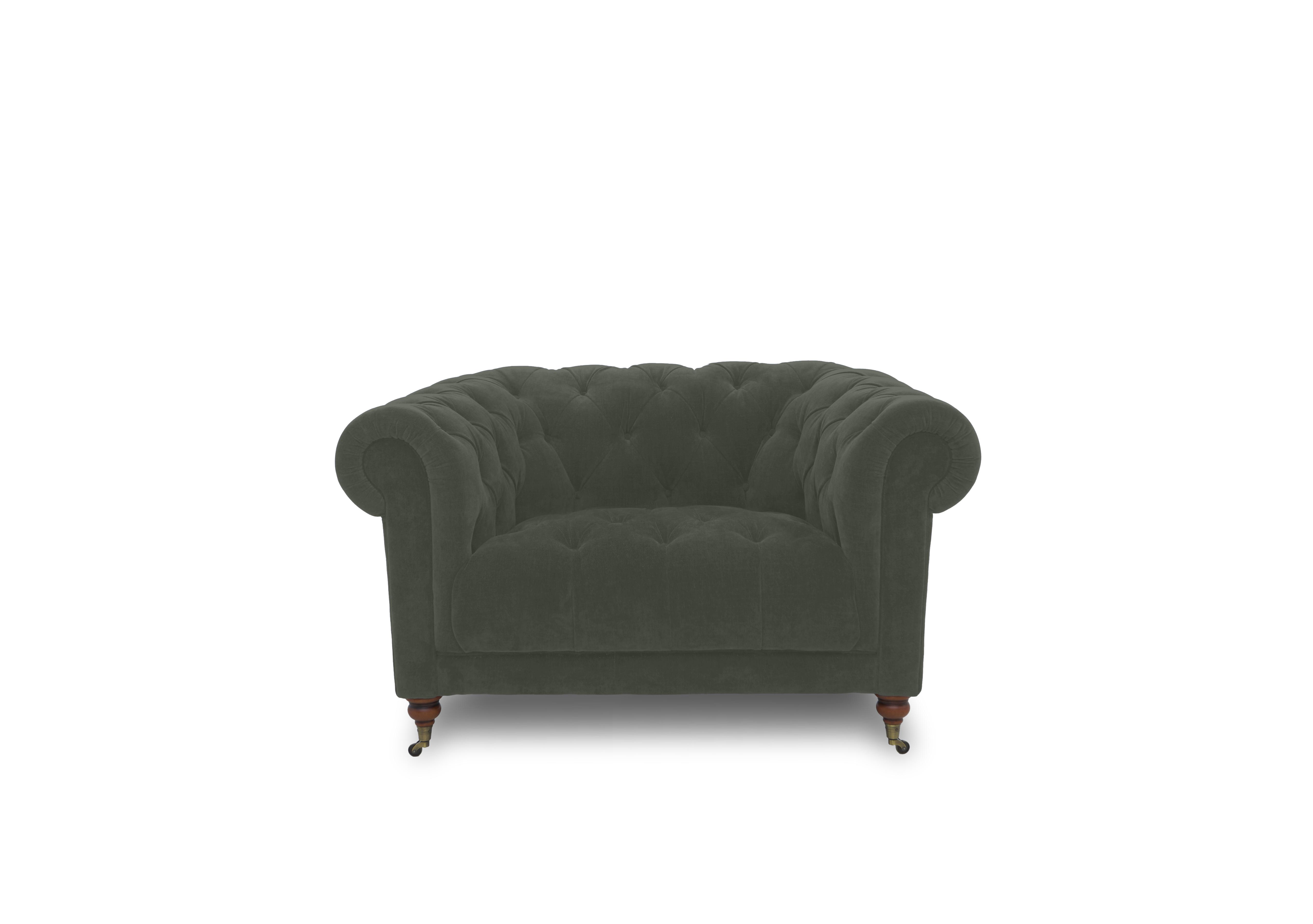 Columbus Fabric Armchair with Castors in Manhattan Pine 58001 on Furniture Village