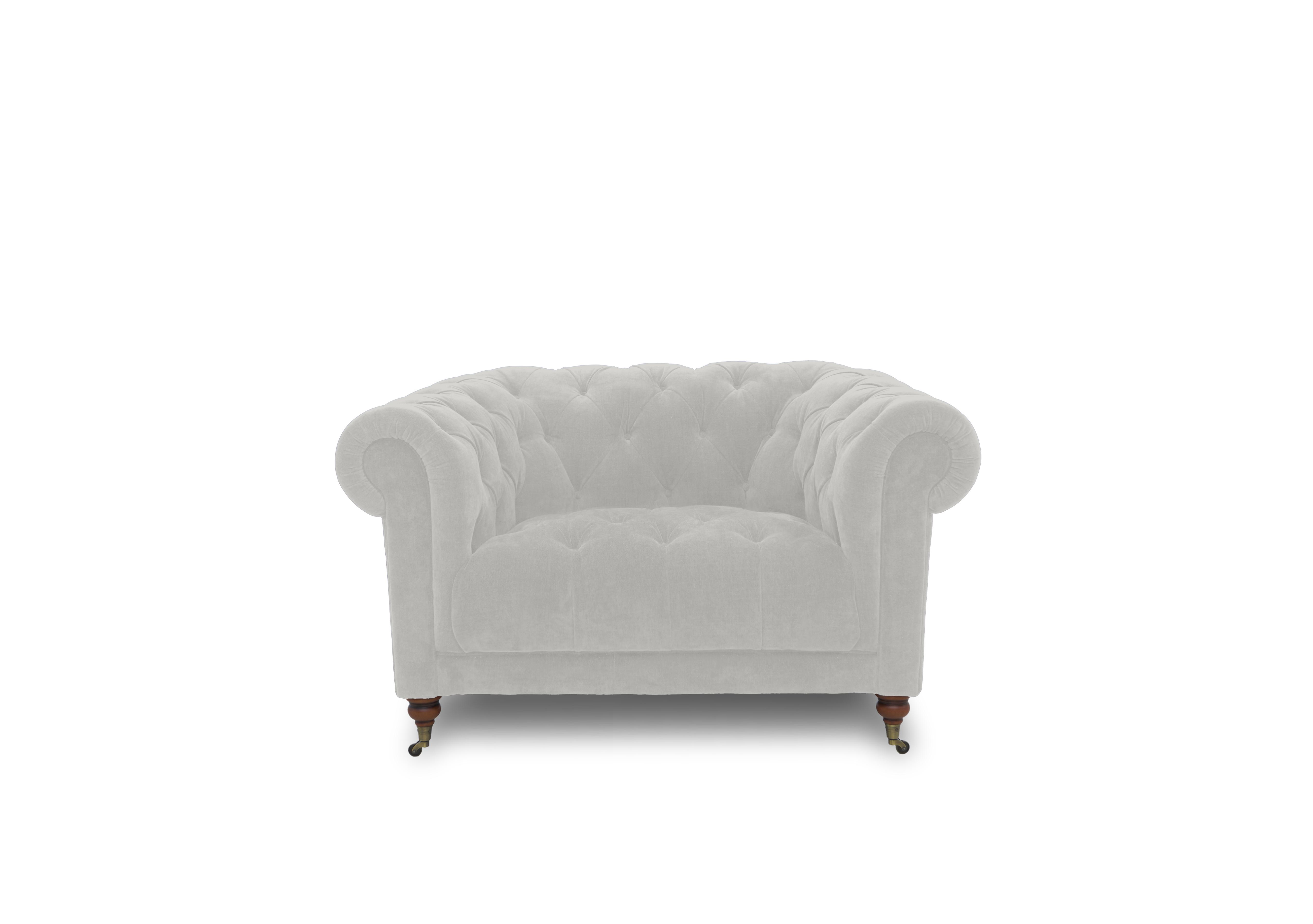 Columbus Fabric Armchair with Castors in Manhattan Stone 58004 on Furniture Village