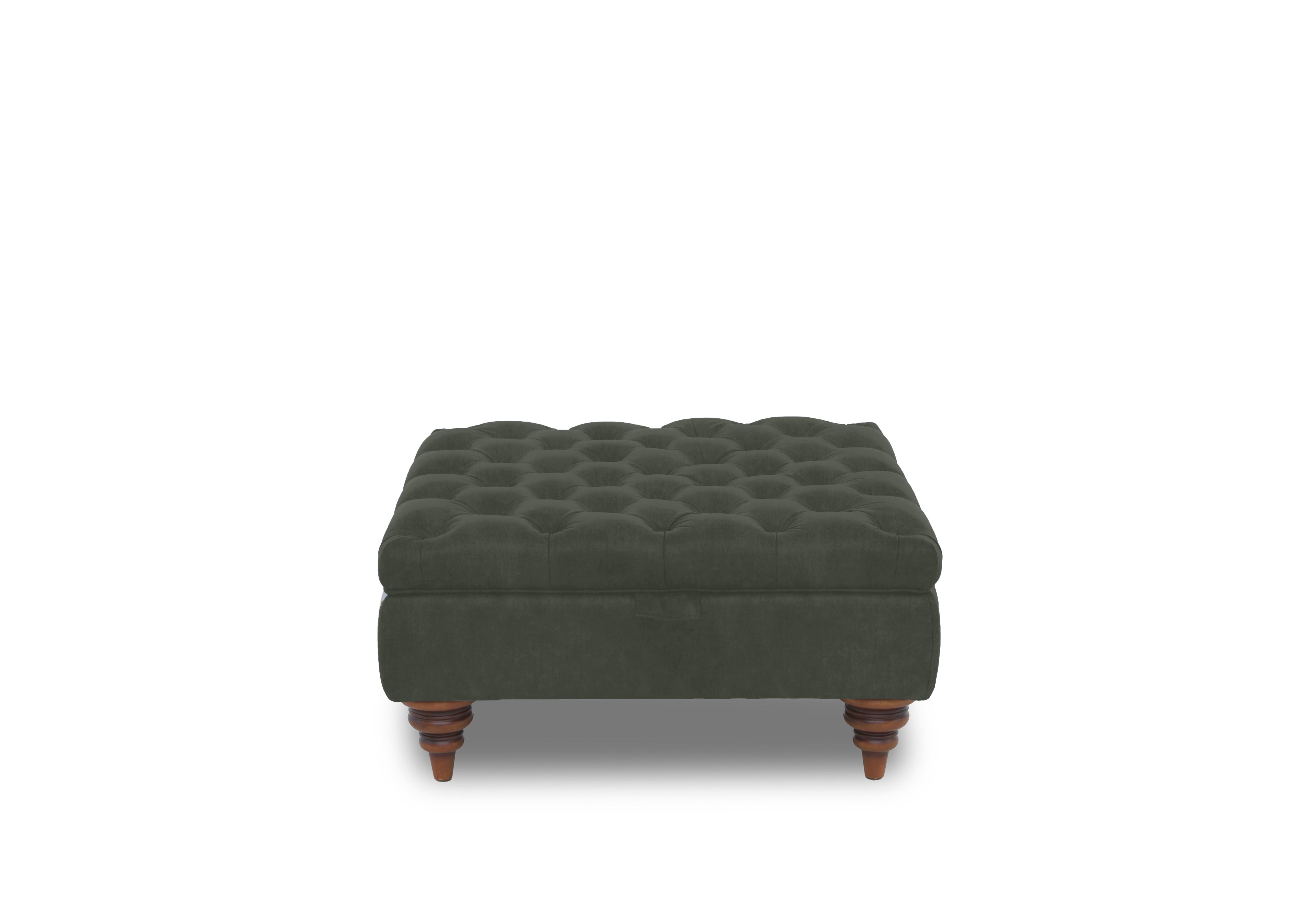 Columbus Fabric Large Storage Footstool with Wooden Feet in Manhattan Pine 58001 on Furniture Village
