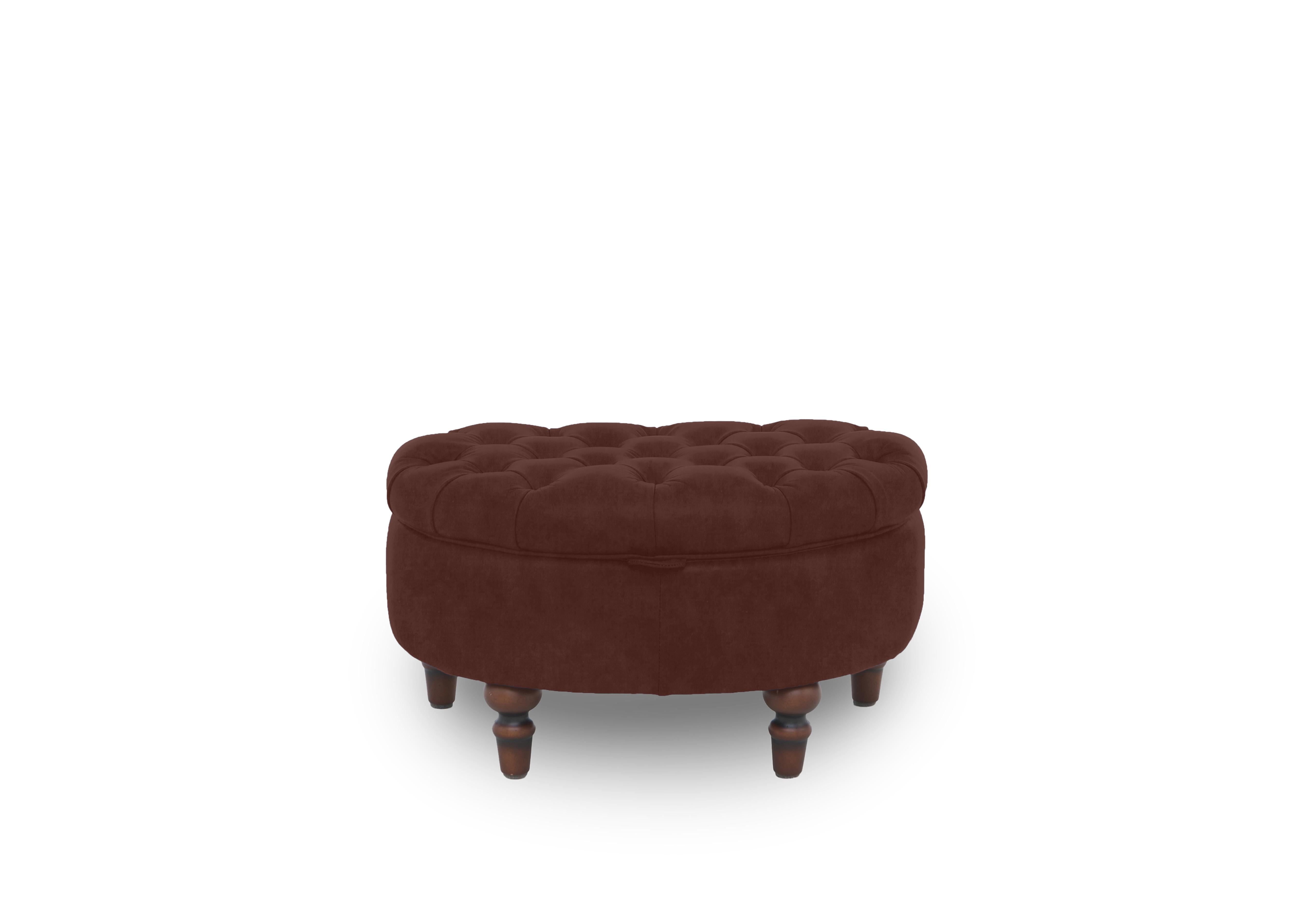 Columbus Fabric Half Moon Footstool in Manhattan Burnt Sienna 58008 on Furniture Village