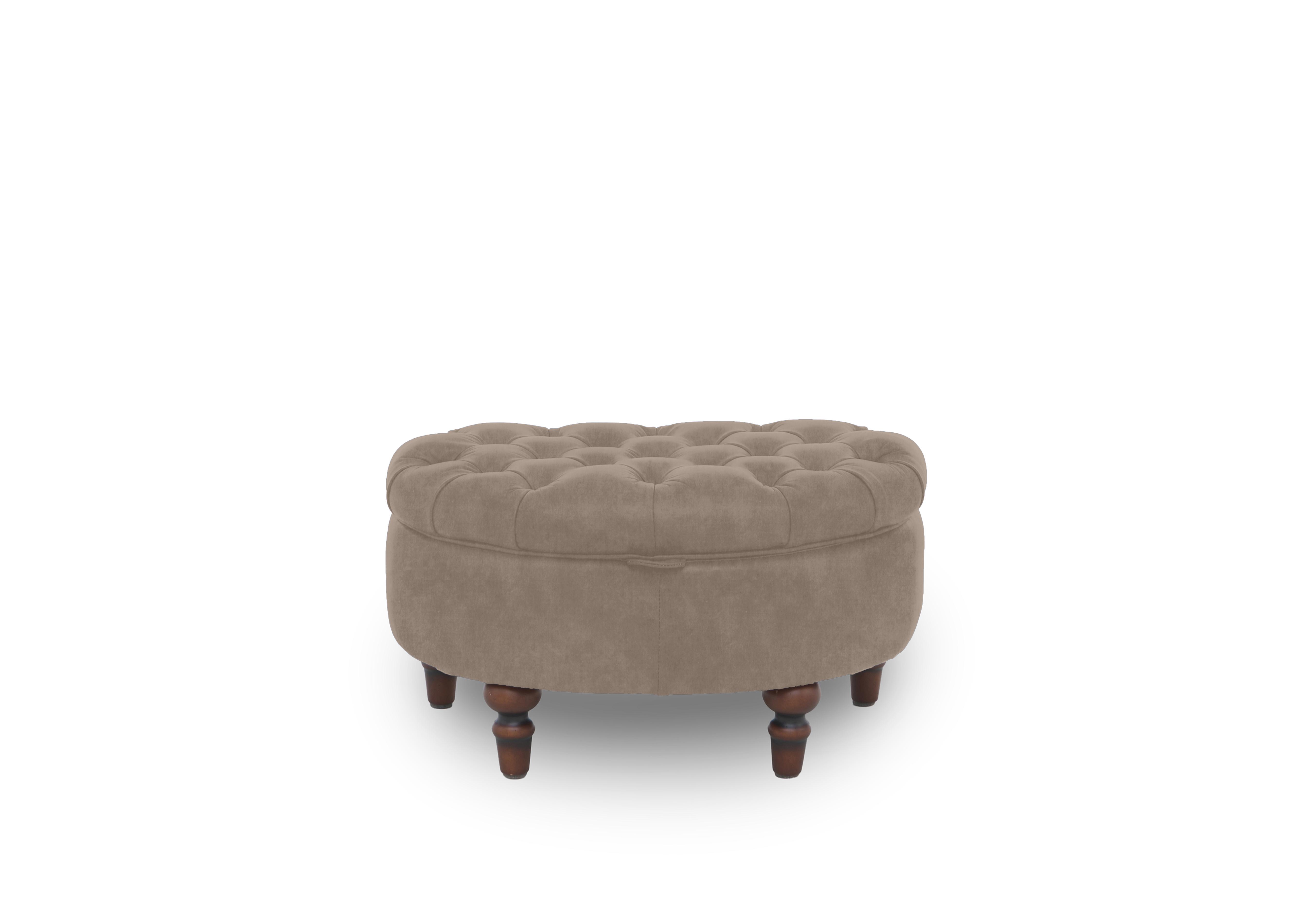 Columbus Fabric Half Moon Footstool in Manhattan Nutmeg 58005 on Furniture Village