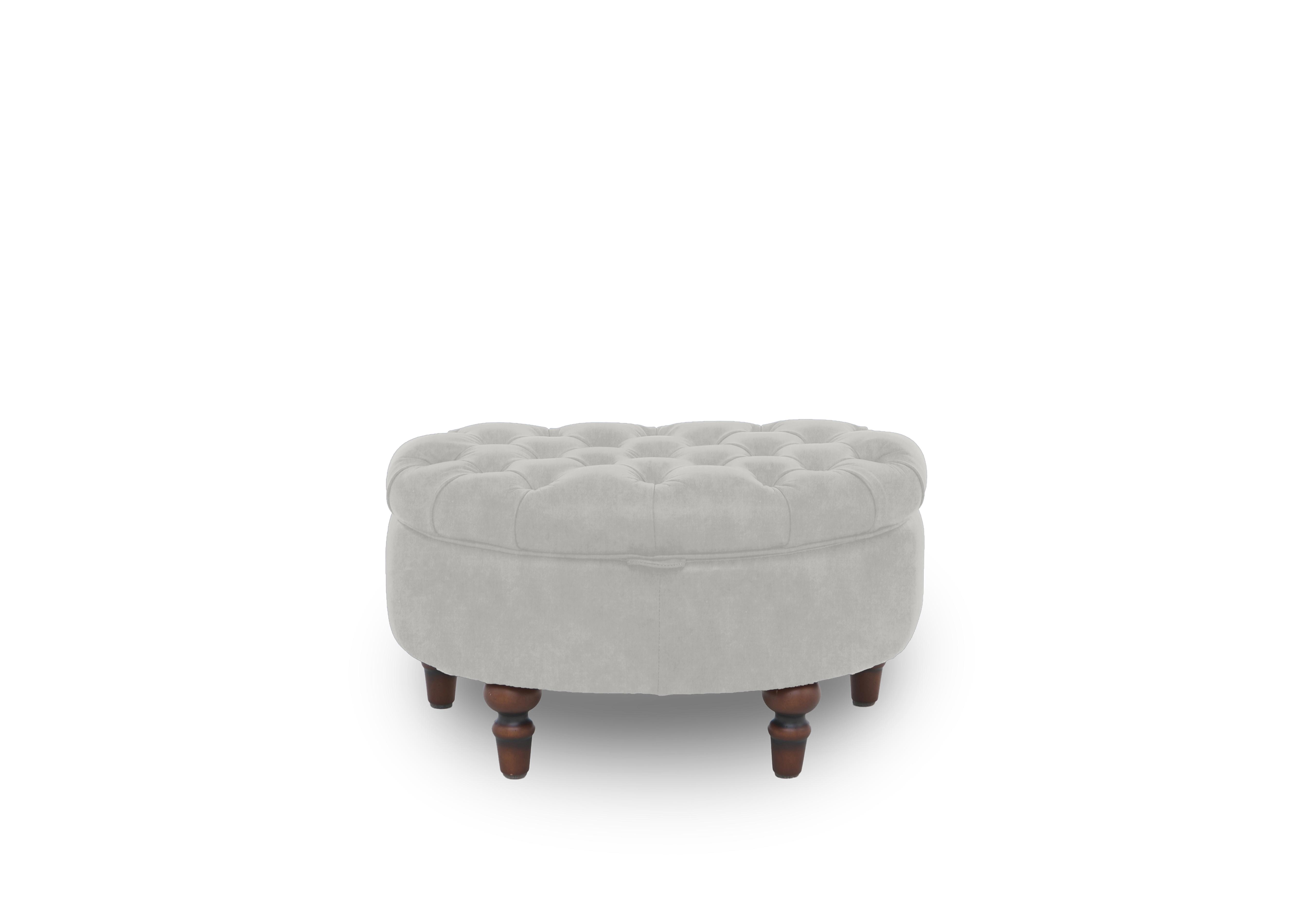 Columbus Fabric Half Moon Footstool in Manhattan Stone 58004 on Furniture Village