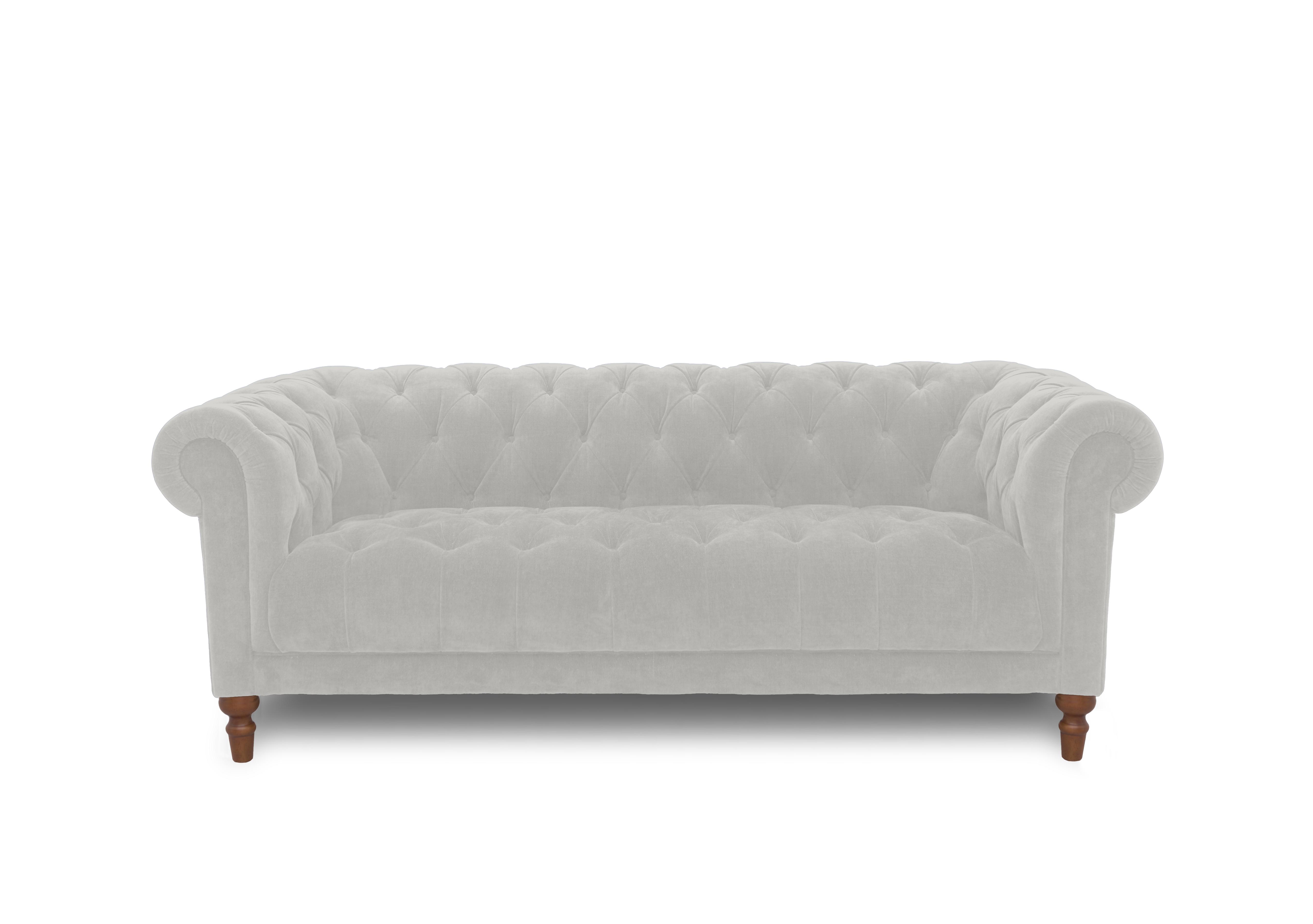 Columbus Fabric 3 Seater Sofa with Wooden Feet in Manhattan Stone 58004 on Furniture Village