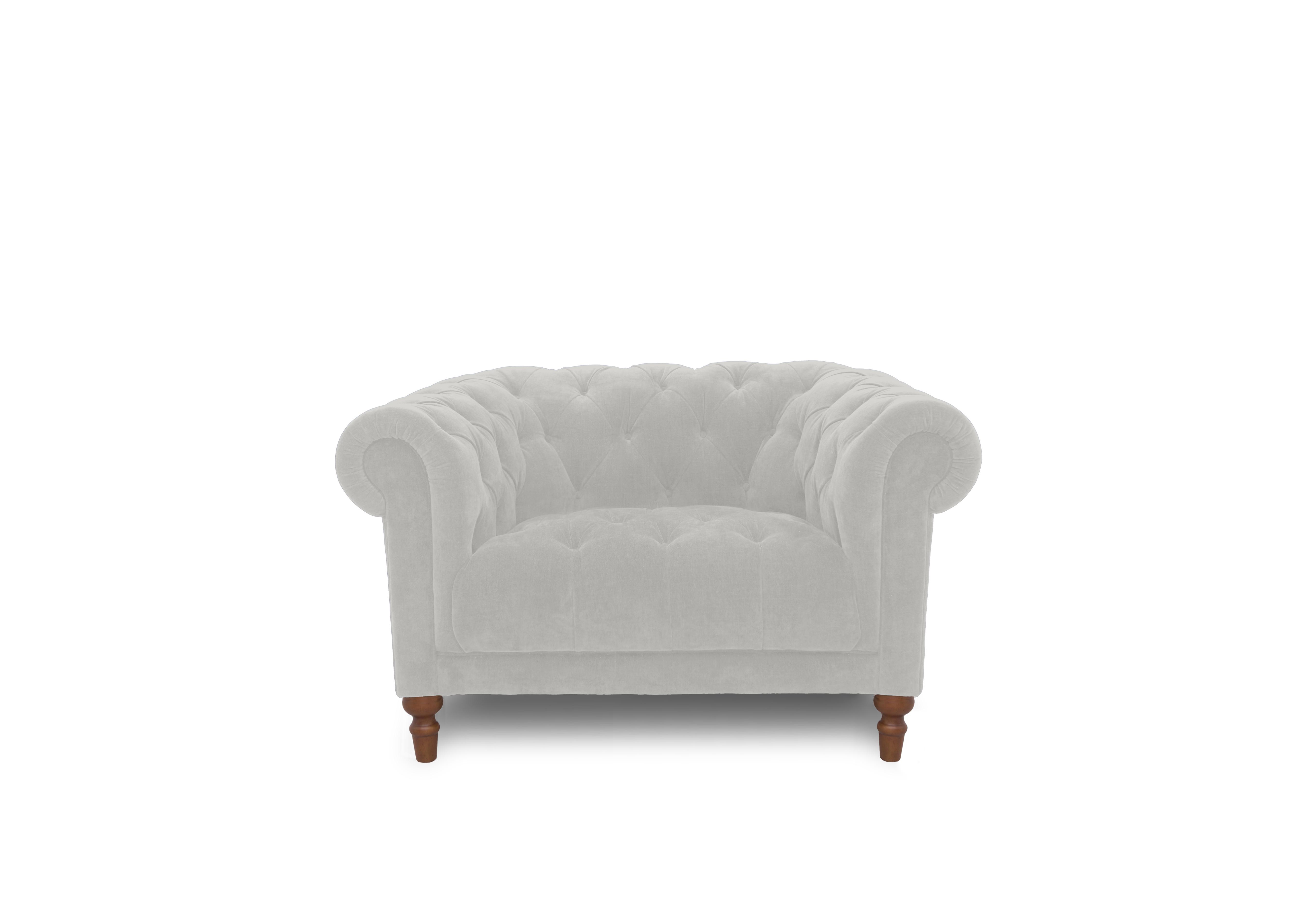 Columbus Fabric Armchair with Wooden Feet in Manhattan Stone 58004 on Furniture Village