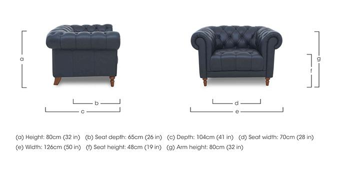 Columbus Leather Armchair with Wooden Feet in  on Furniture Village