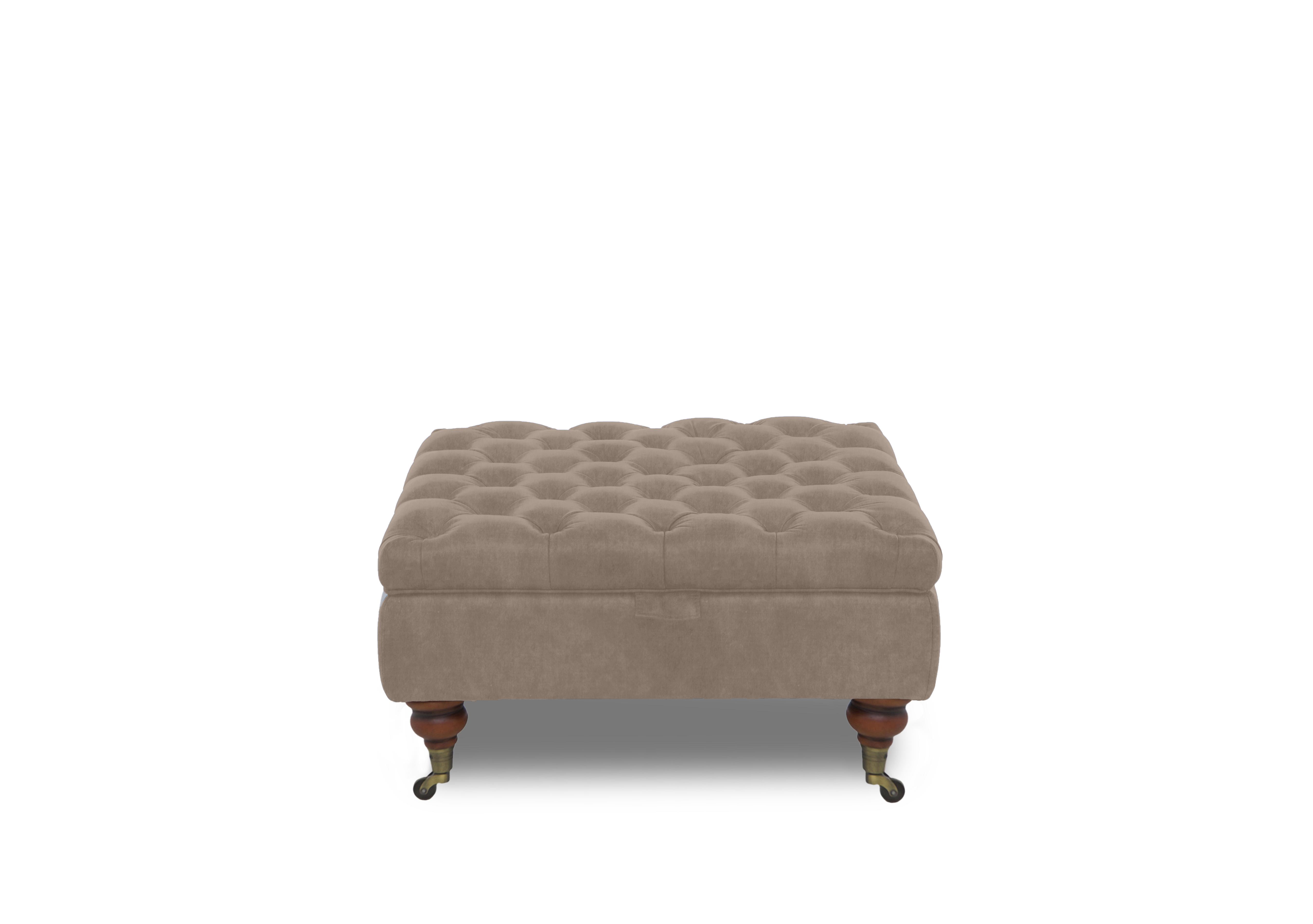 Columbus Fabric Large Storage Footstool with Castors in Manhattan Nutmeg 58005 on Furniture Village