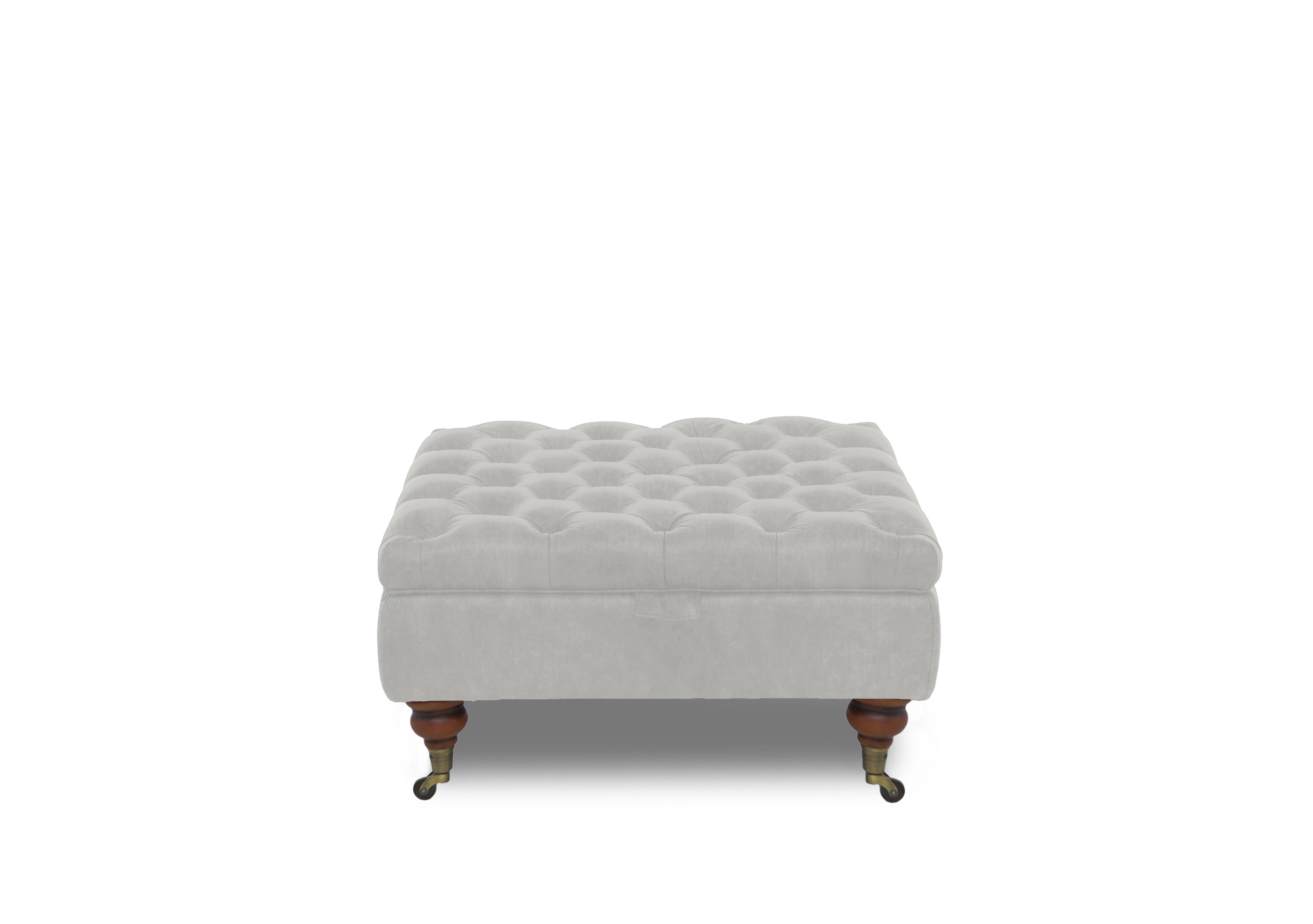 Columbus Fabric Large Storage Footstool with Castors in Manhattan Stone 58004 on Furniture Village