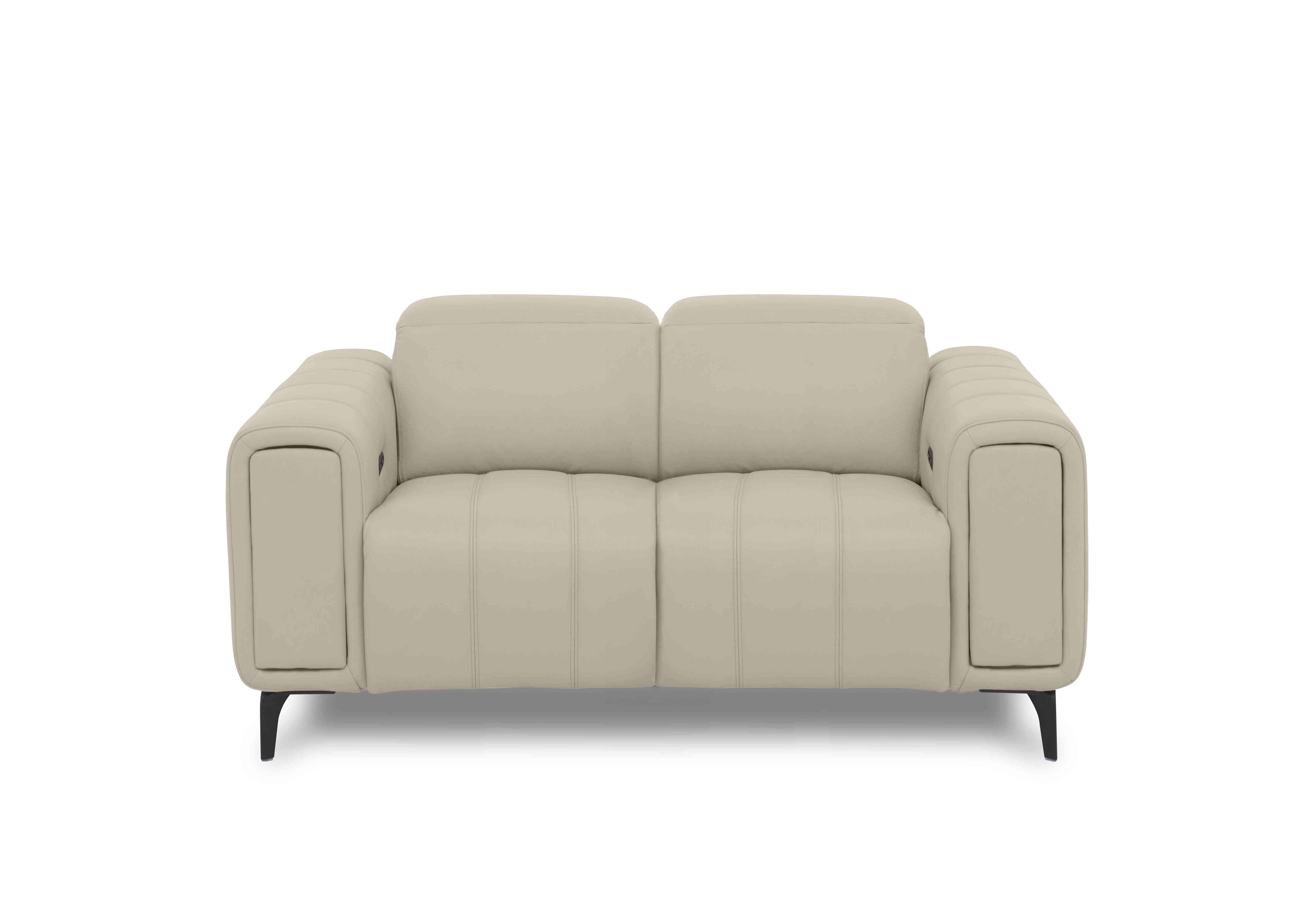 Elphaba Leather 2 Seater Sofa with Storage Arms in Bone China Cat-60/05 on Furniture Village