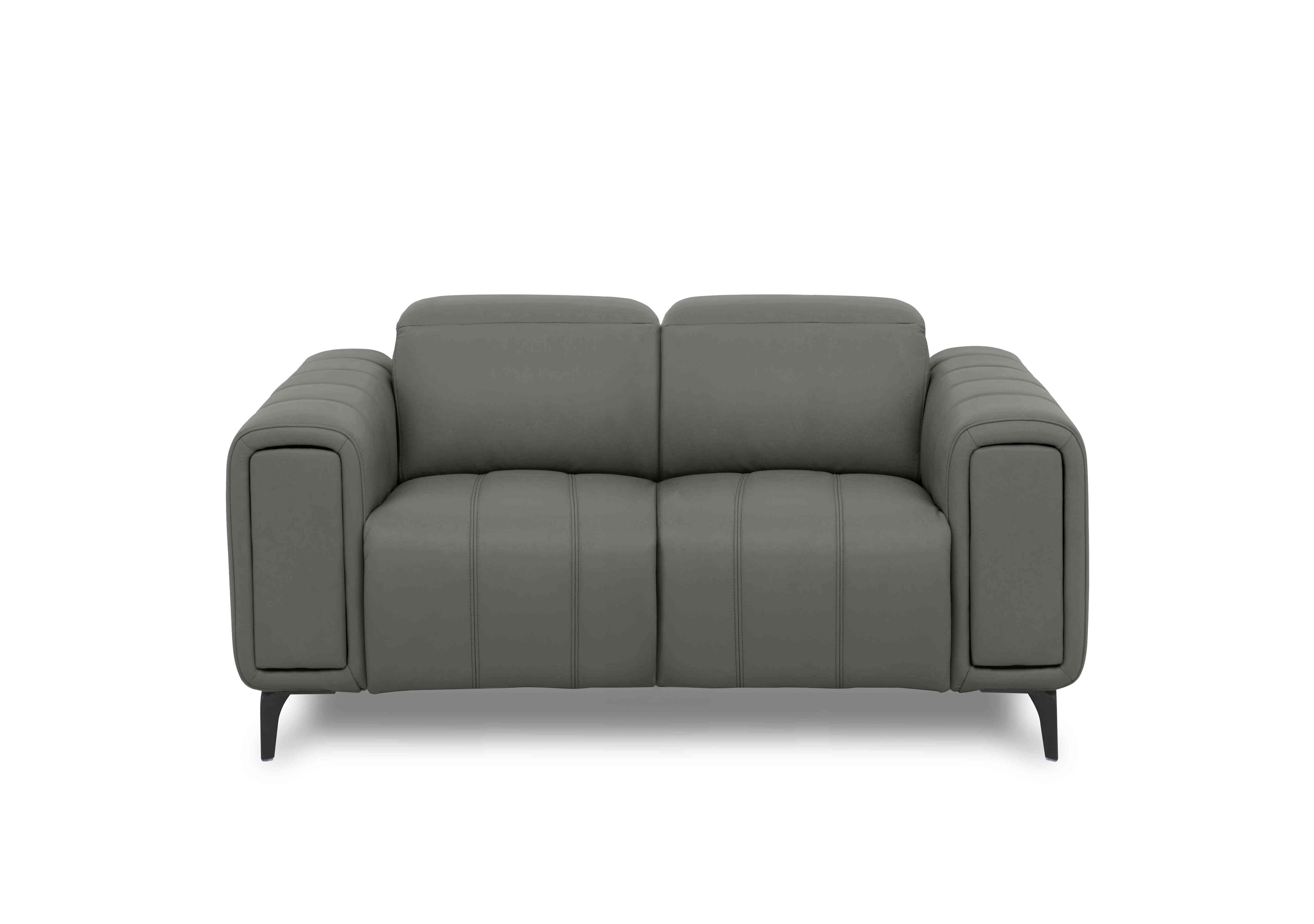 Elphaba Leather 2 Seater Sofa with Storage Arms in Elephant Cat-40/15 on Furniture Village
