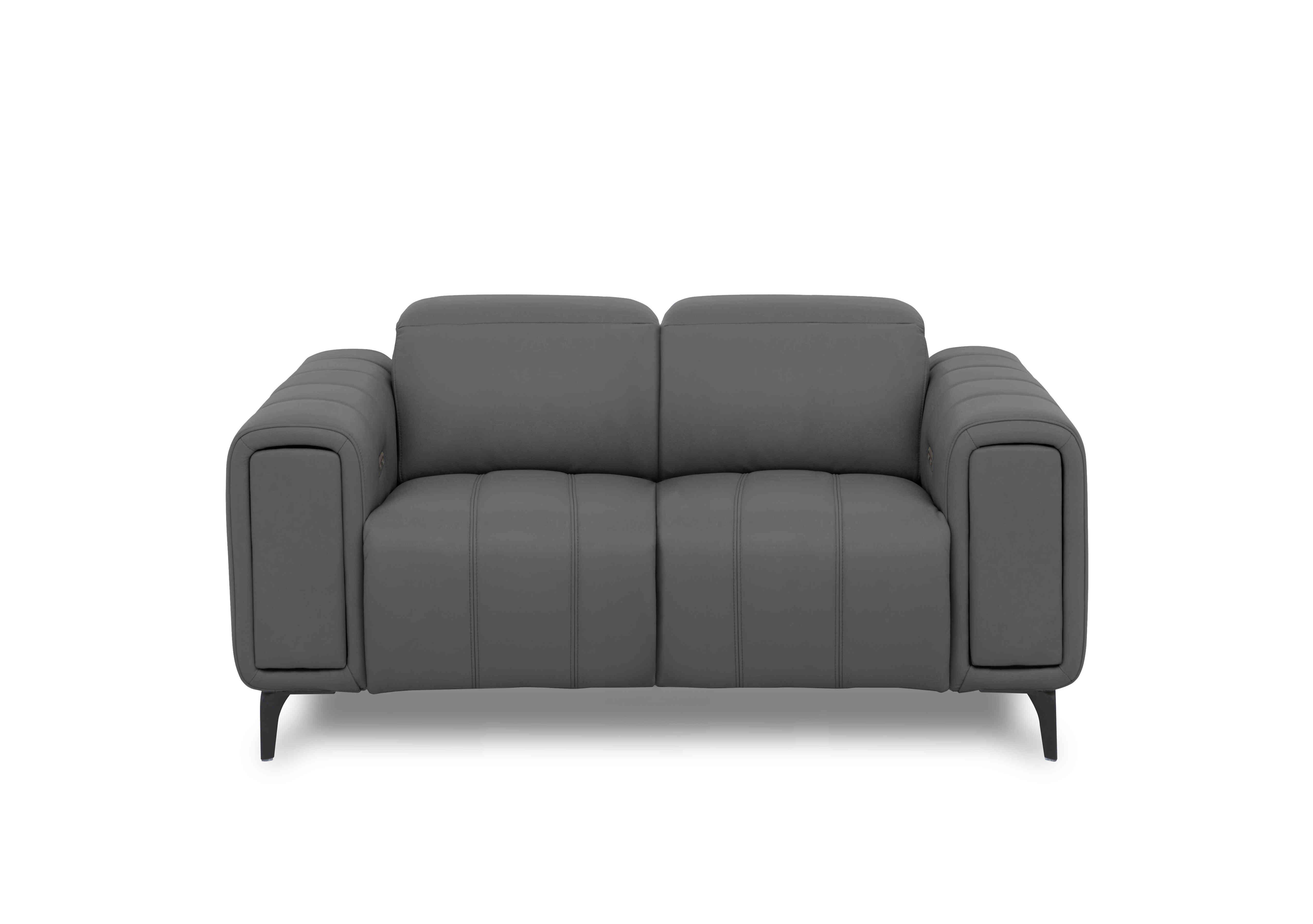 Elphaba Leather 2 Seater Sofa with Storage Arms in Granite Cat-60/33 on Furniture Village