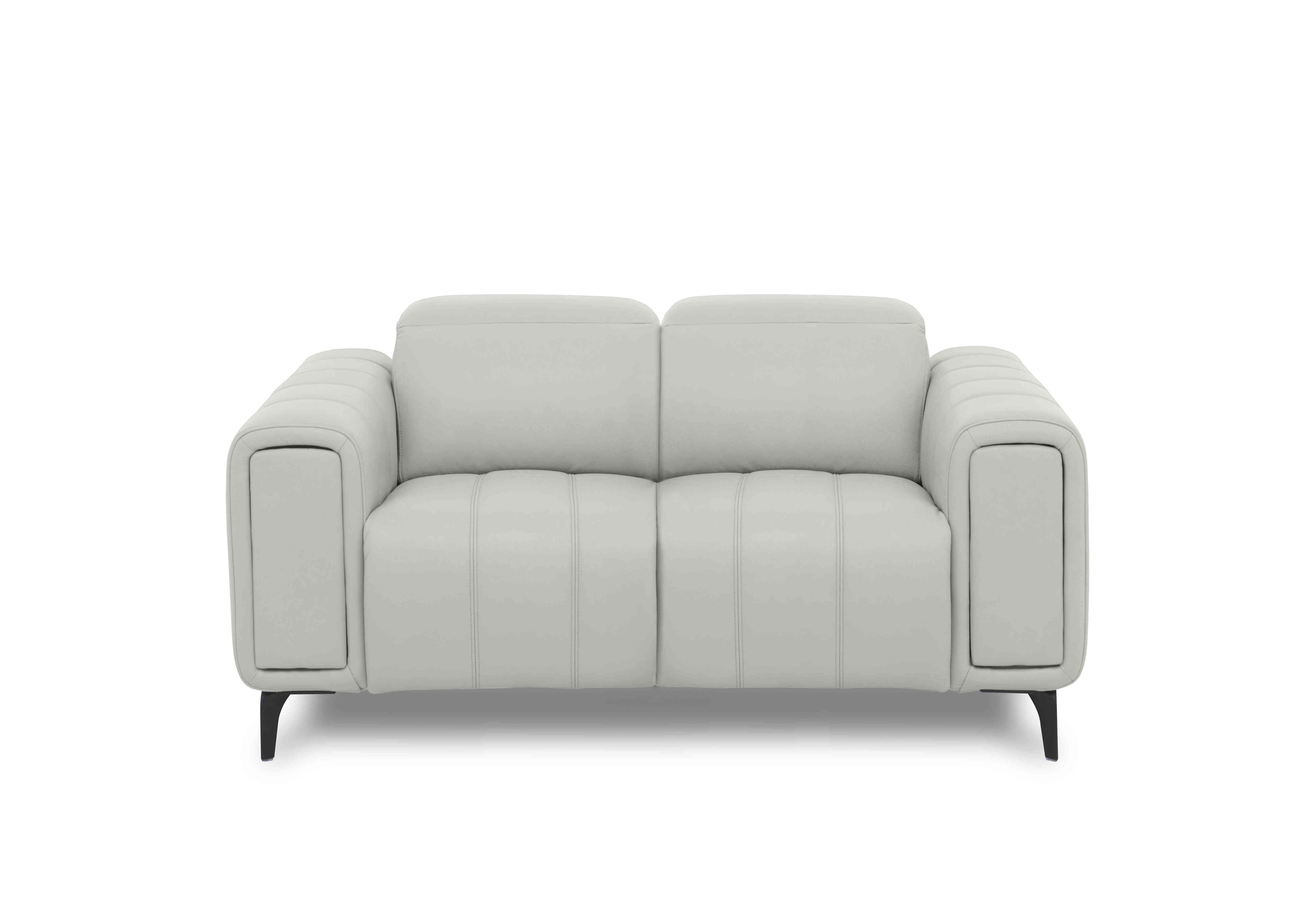 Elphaba Leather 2 Seater Sofa with Storage Arms in Light Grey Cat-40/27 on Furniture Village