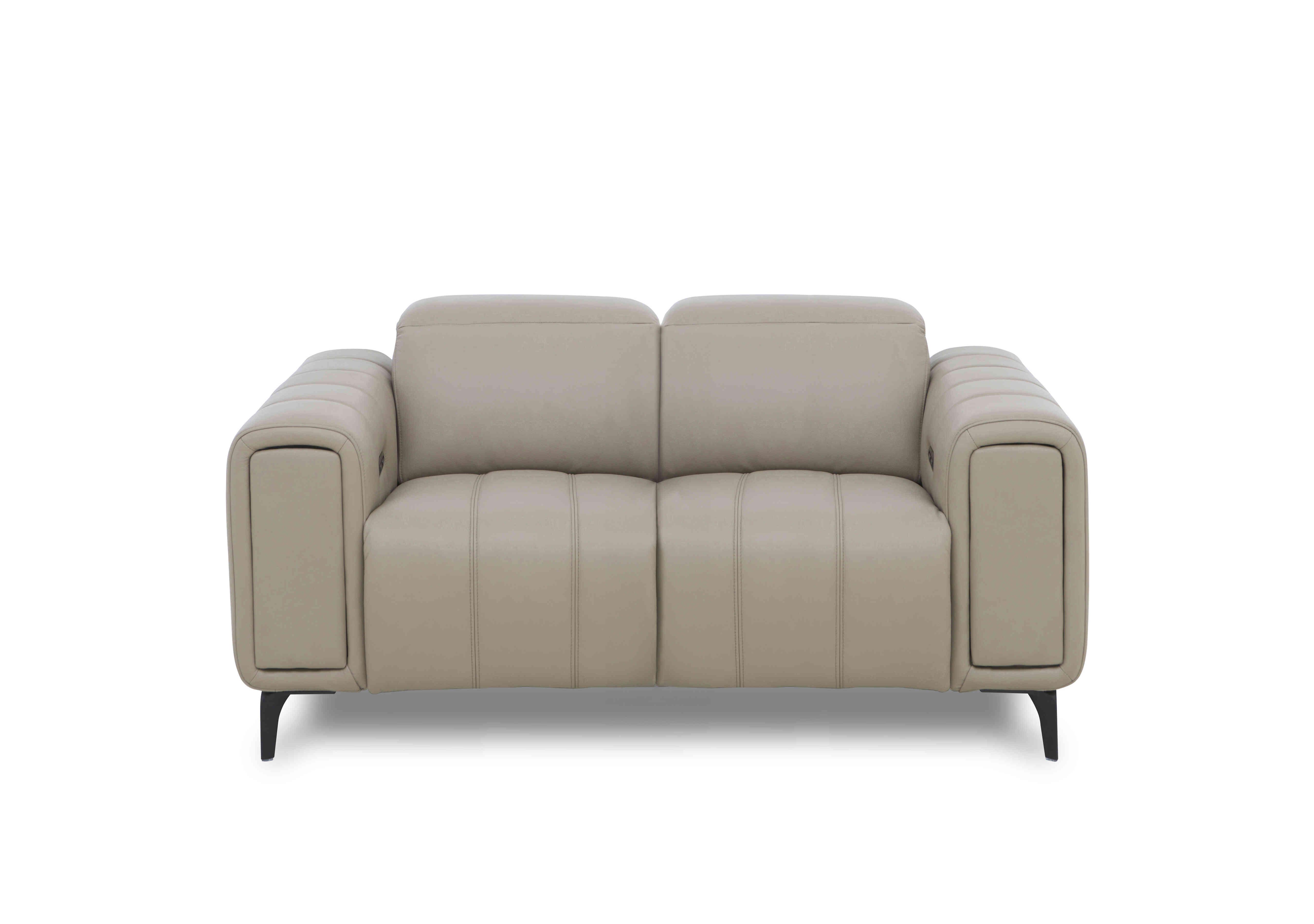 Elphaba Leather 2 Seater Sofa with Storage Arms in Oyster Cat-40/08 on Furniture Village