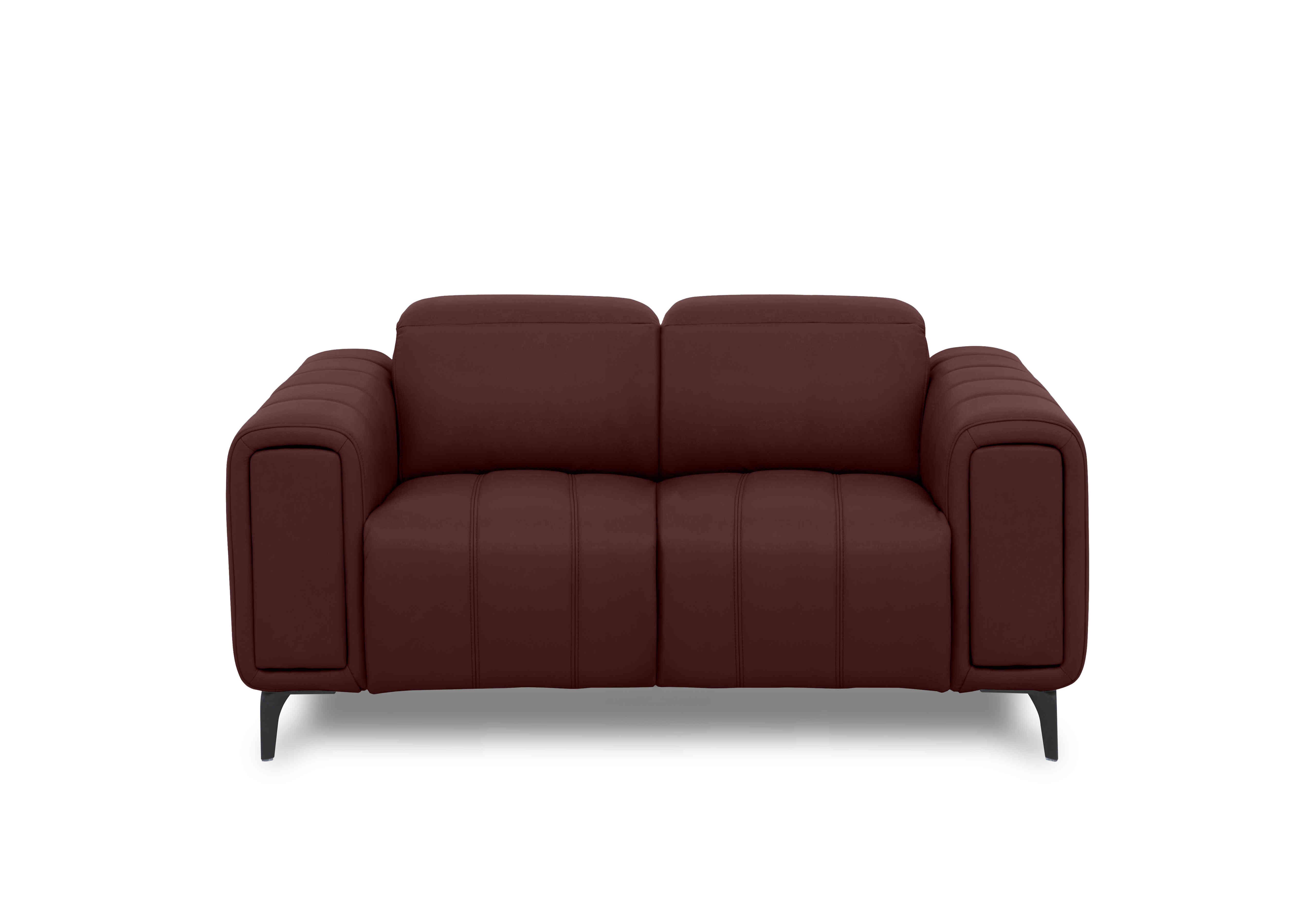 Elphaba Leather 2 Seater Sofa with Storage Arms in Ruby Cat-60/15 on Furniture Village
