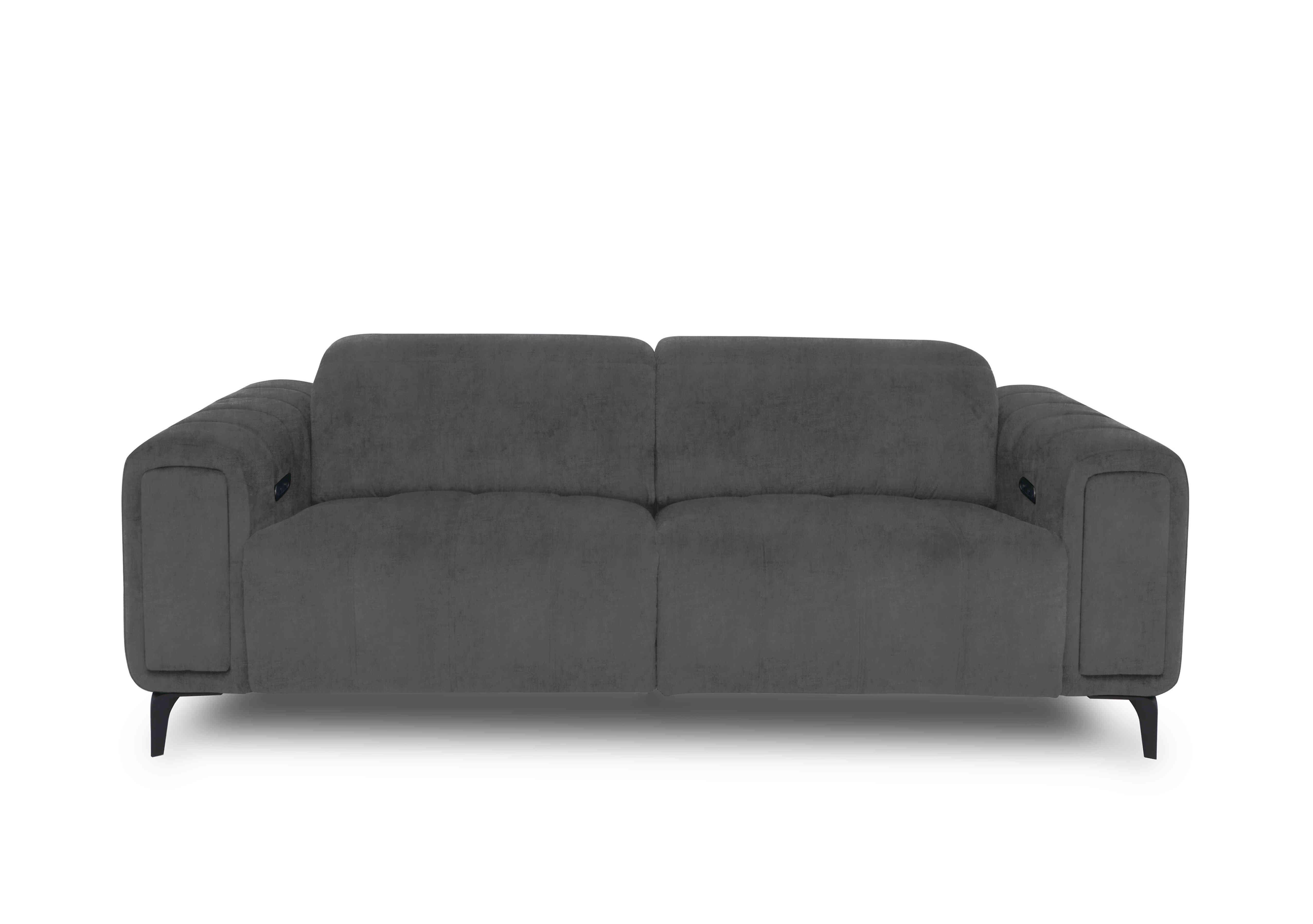 Elphaba Fabric 3 Seater Sofa with Storage Arms in Manhattan Charcoal 58003 on Furniture Village