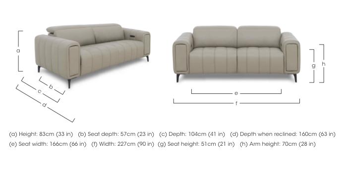 Elphaba Leather 3 Seater Sofa with Storage Arms in  on Furniture Village