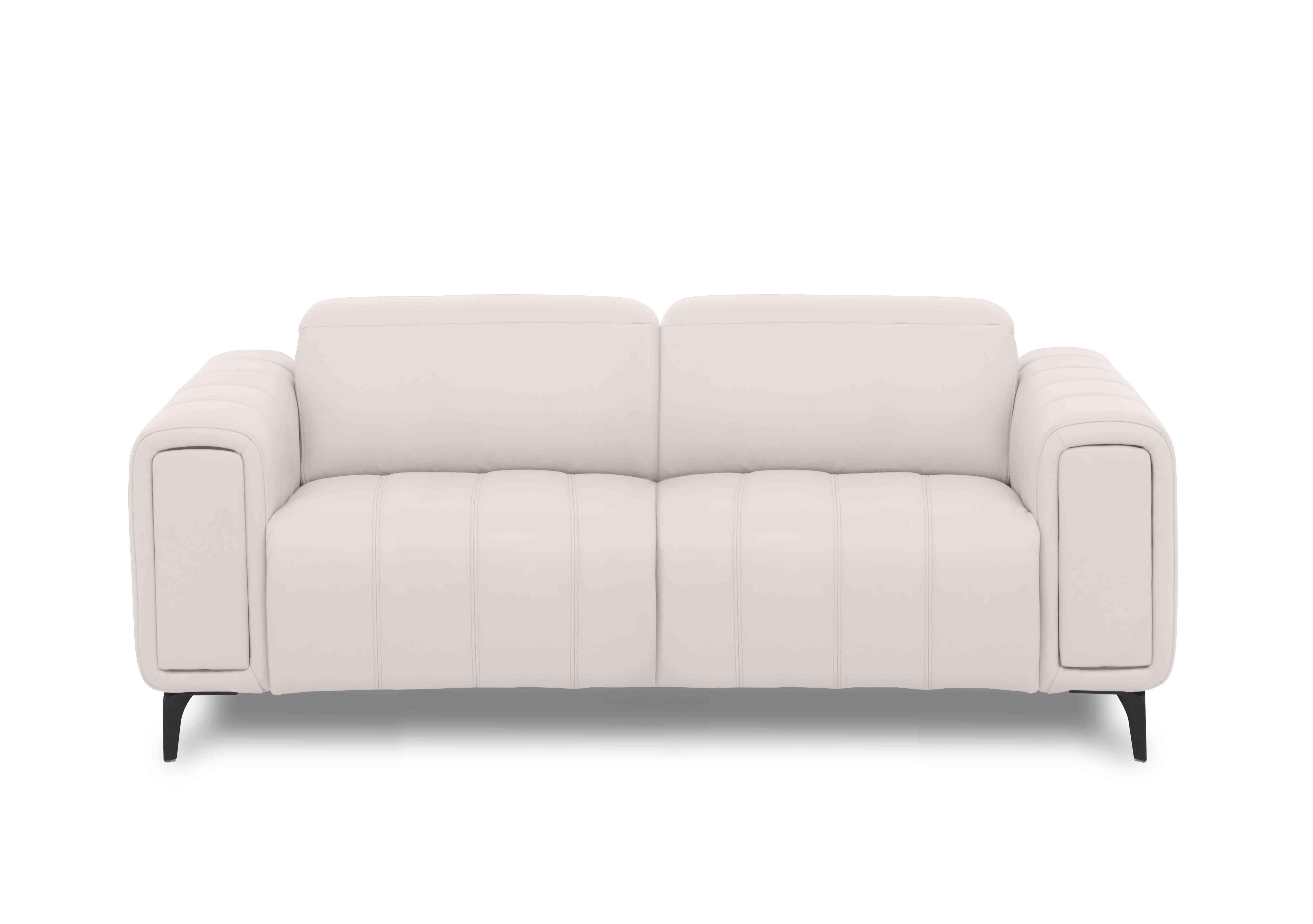 Elphaba Leather 3 Seater Sofa with Storage Arms in Cotton Cat-40/13 on Furniture Village