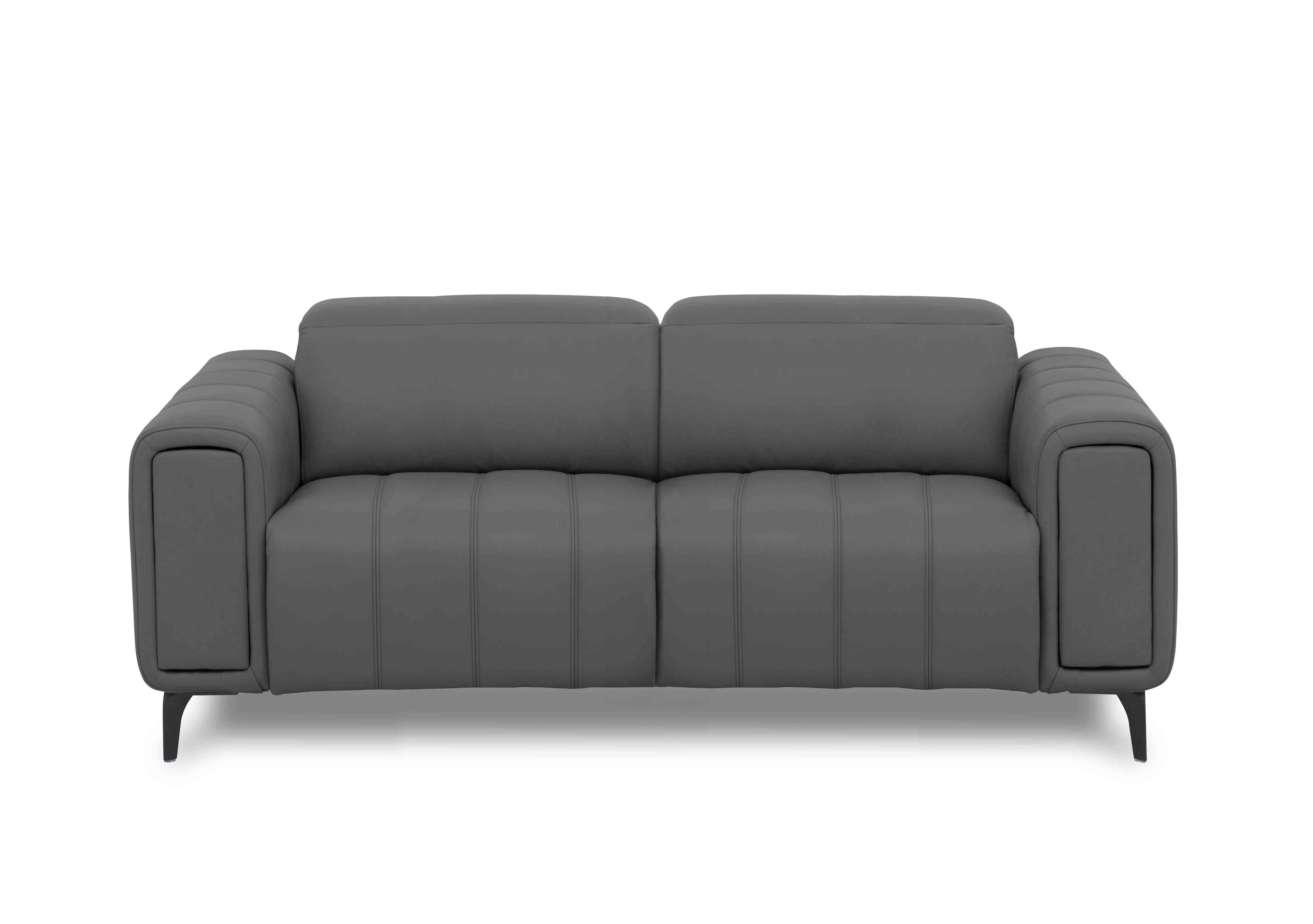 Elphaba Leather 3 Seater Sofa with Storage Arms in Granite Cat-60/33 on Furniture Village