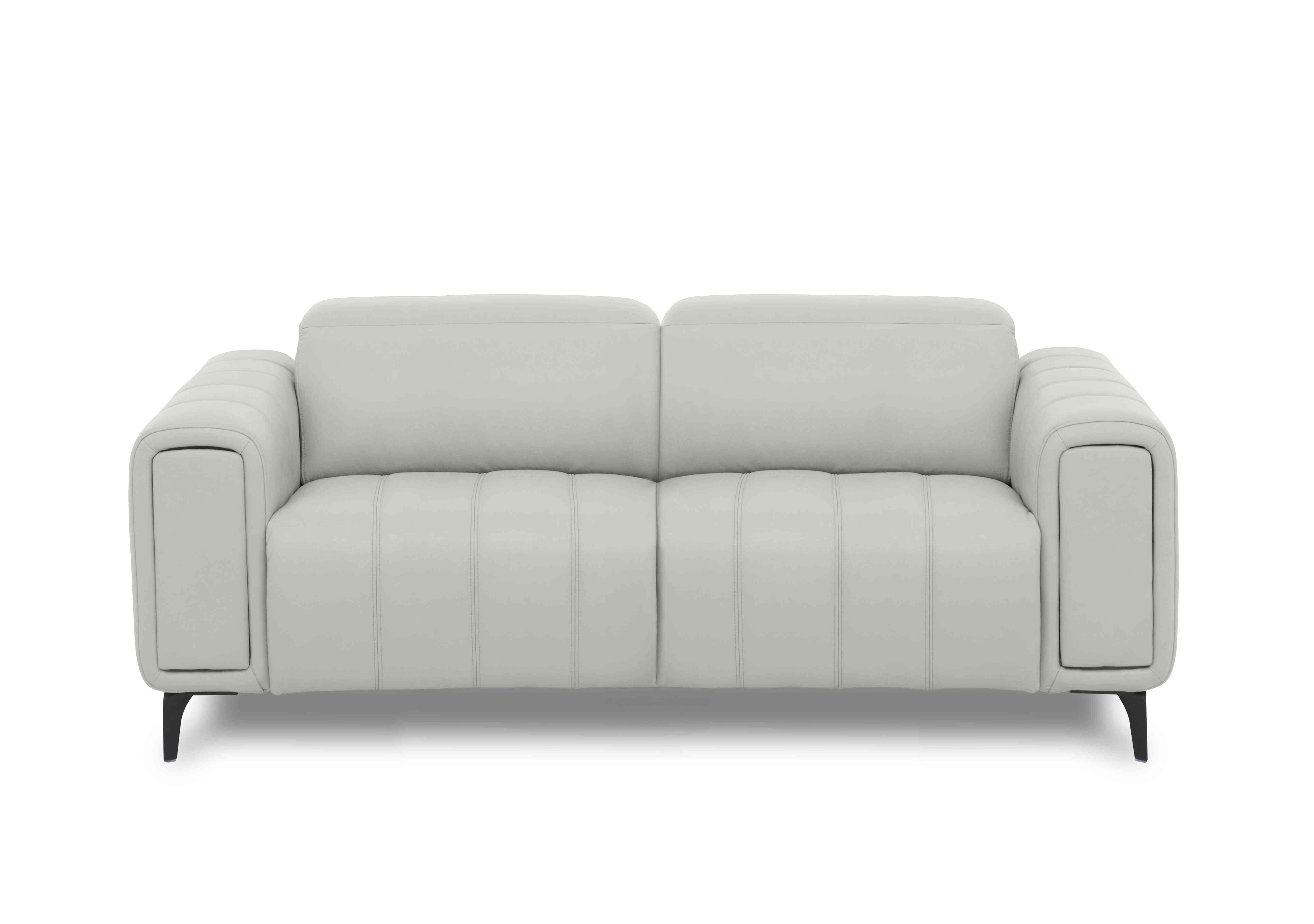 Elphaba Leather 3 Seater Sofa with Storage Arms in Light Grey Cat-40/27 on Furniture Village