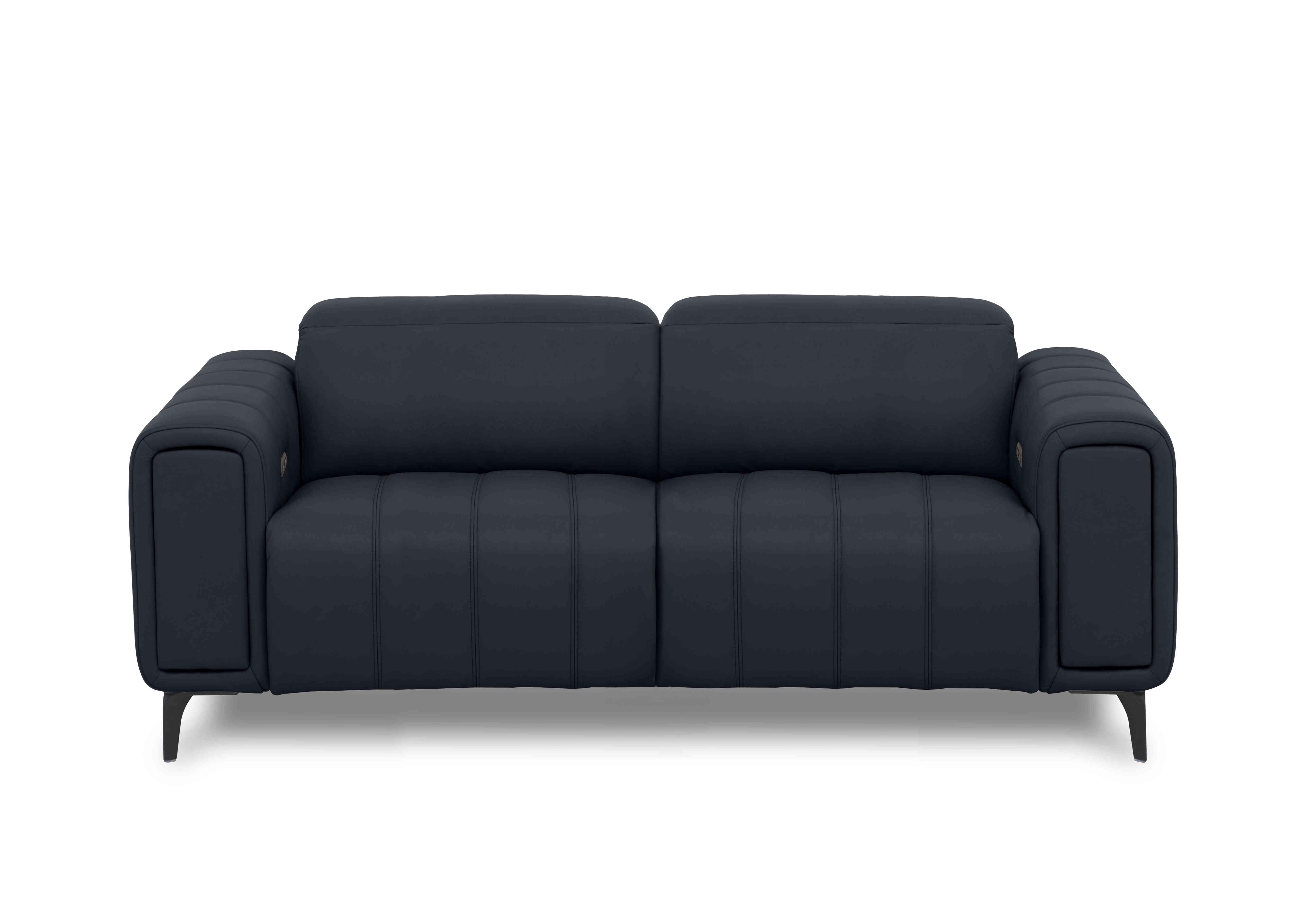 Elphaba Leather 3 Seater Sofa with Storage Arms in Navy Cat-60/24 on Furniture Village
