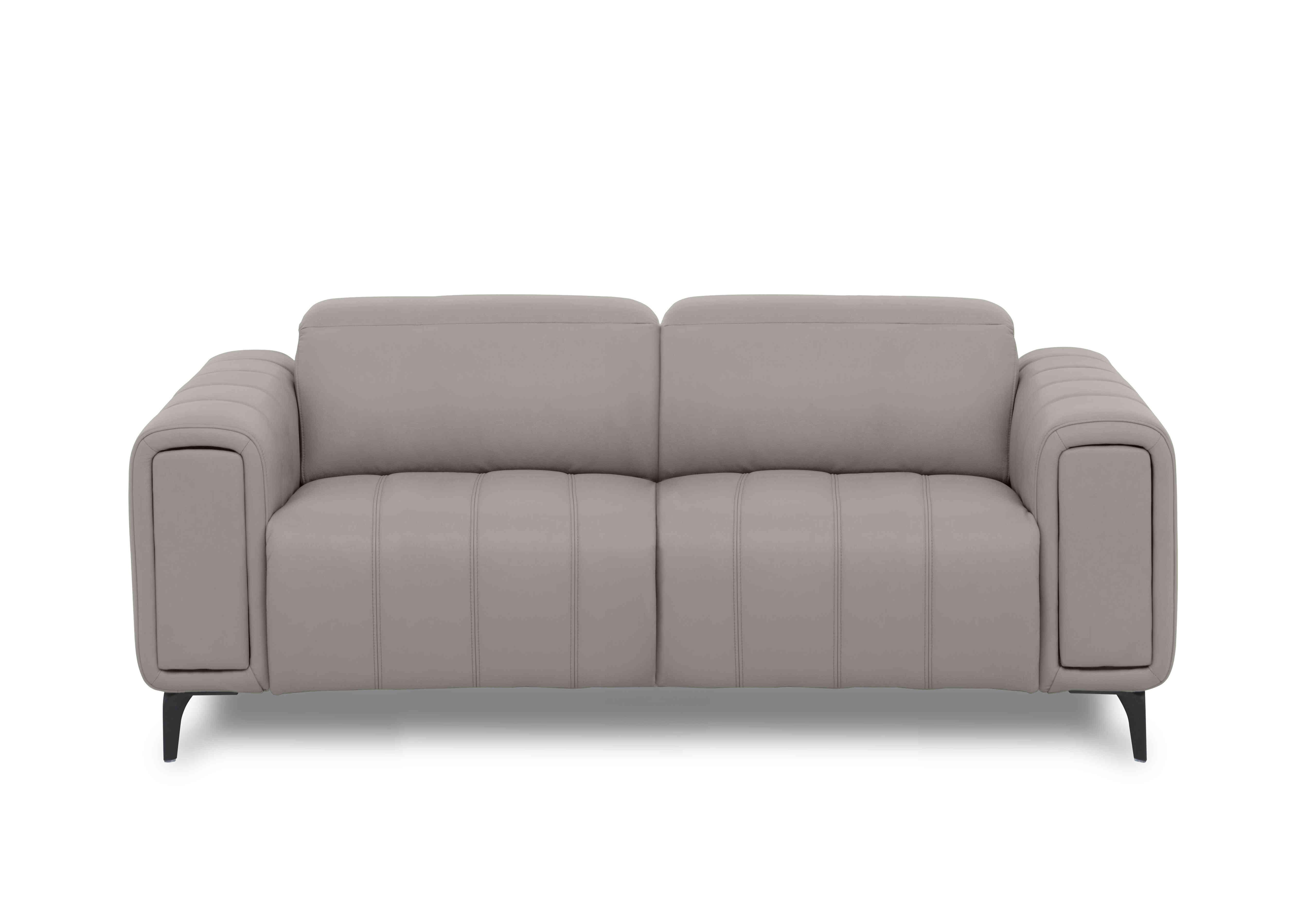 Elphaba Leather 3 Seater Sofa with Storage Arms in New Grey Cat-60/28 on Furniture Village
