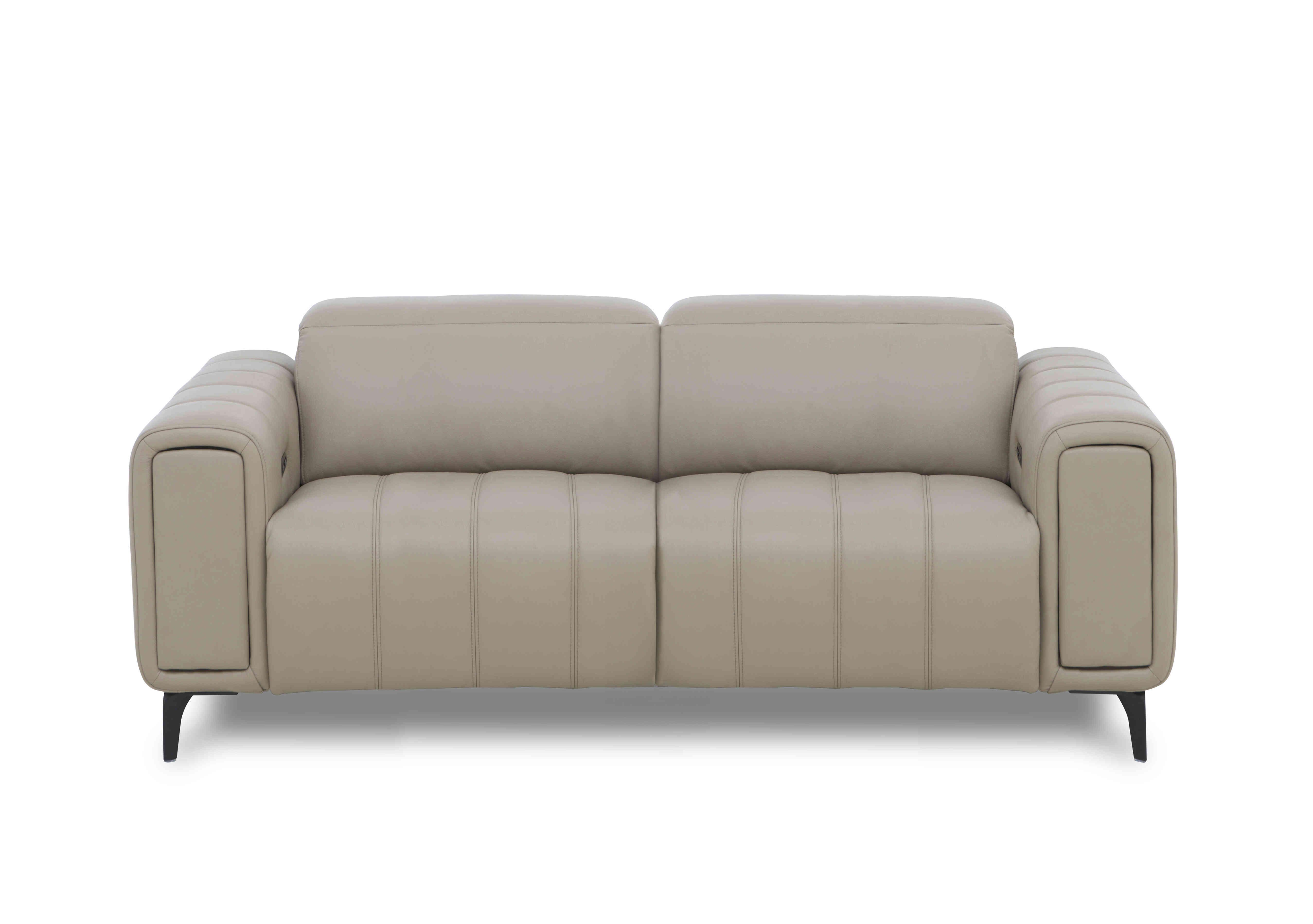 Elphaba Leather 3 Seater Sofa with Storage Arms in Oyster Cat-40/08 on Furniture Village
