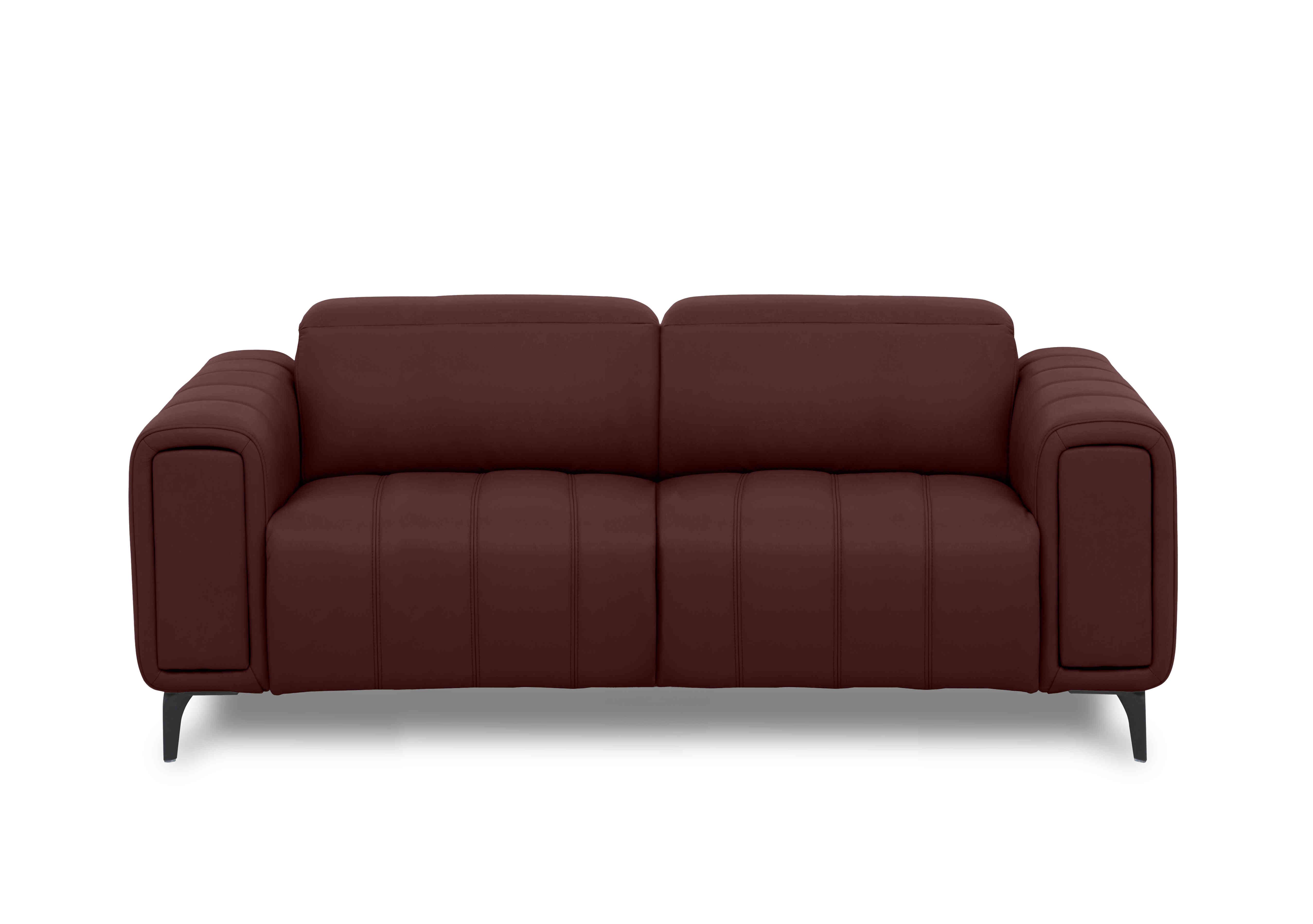 Elphaba Leather 3 Seater Sofa with Storage Arms in Ruby Cat-60/15 on Furniture Village