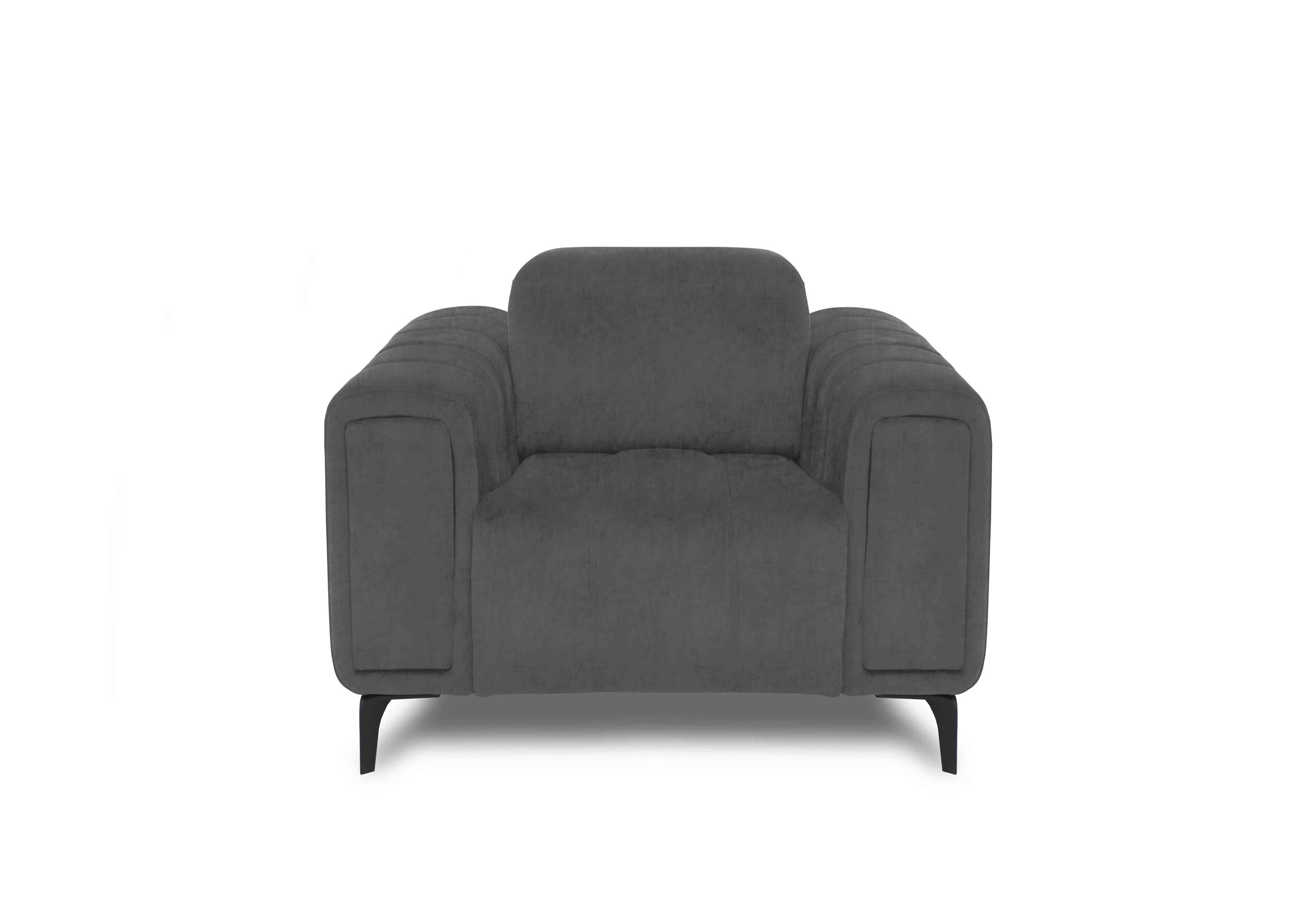 Elphaba Fabric Chair with Storage Arms in Manhattan Charcoal 58003 on Furniture Village