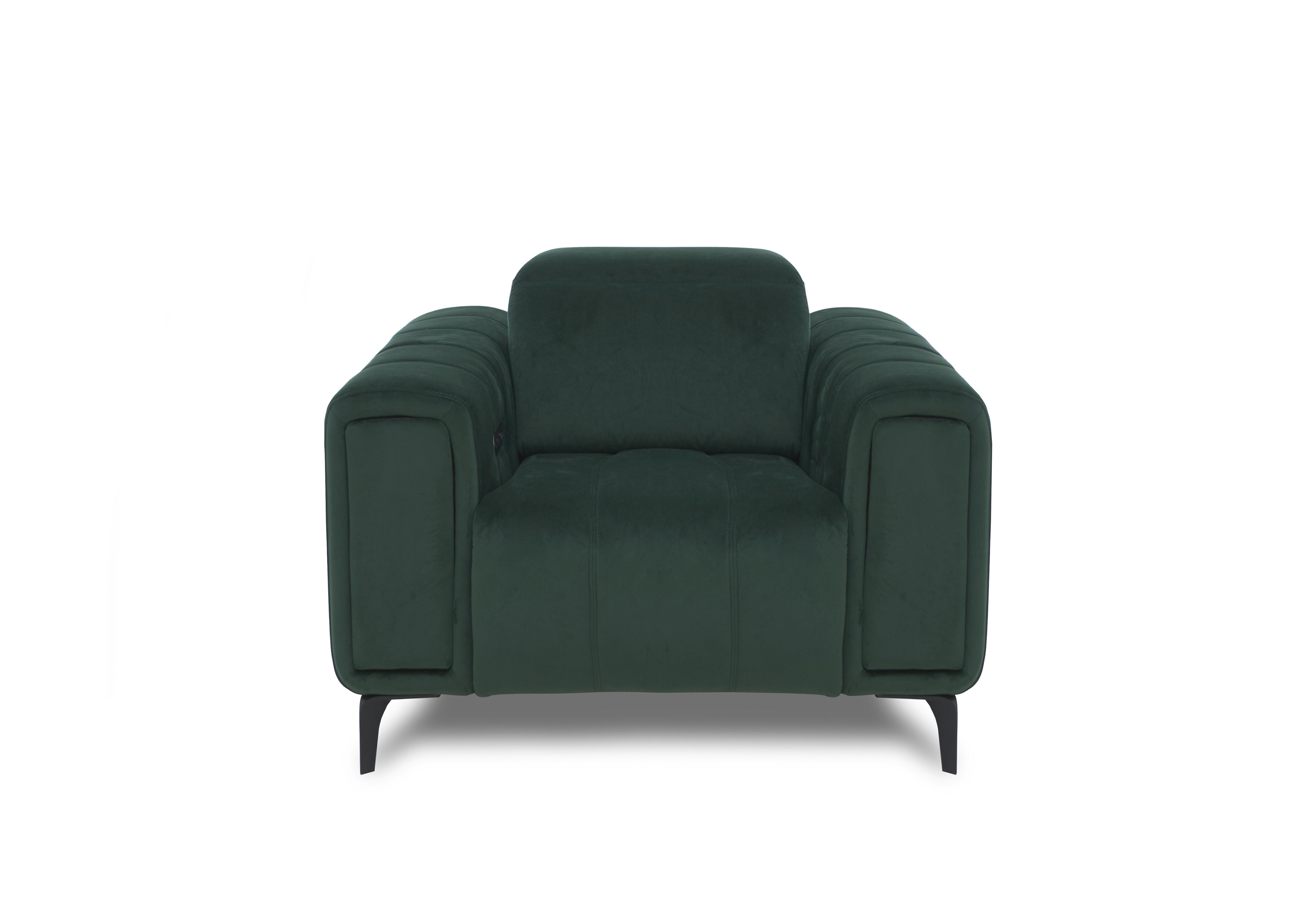 Elphaba Fabric Chair with Storage Arms in Opulence Bottle Green 51011 on Furniture Village