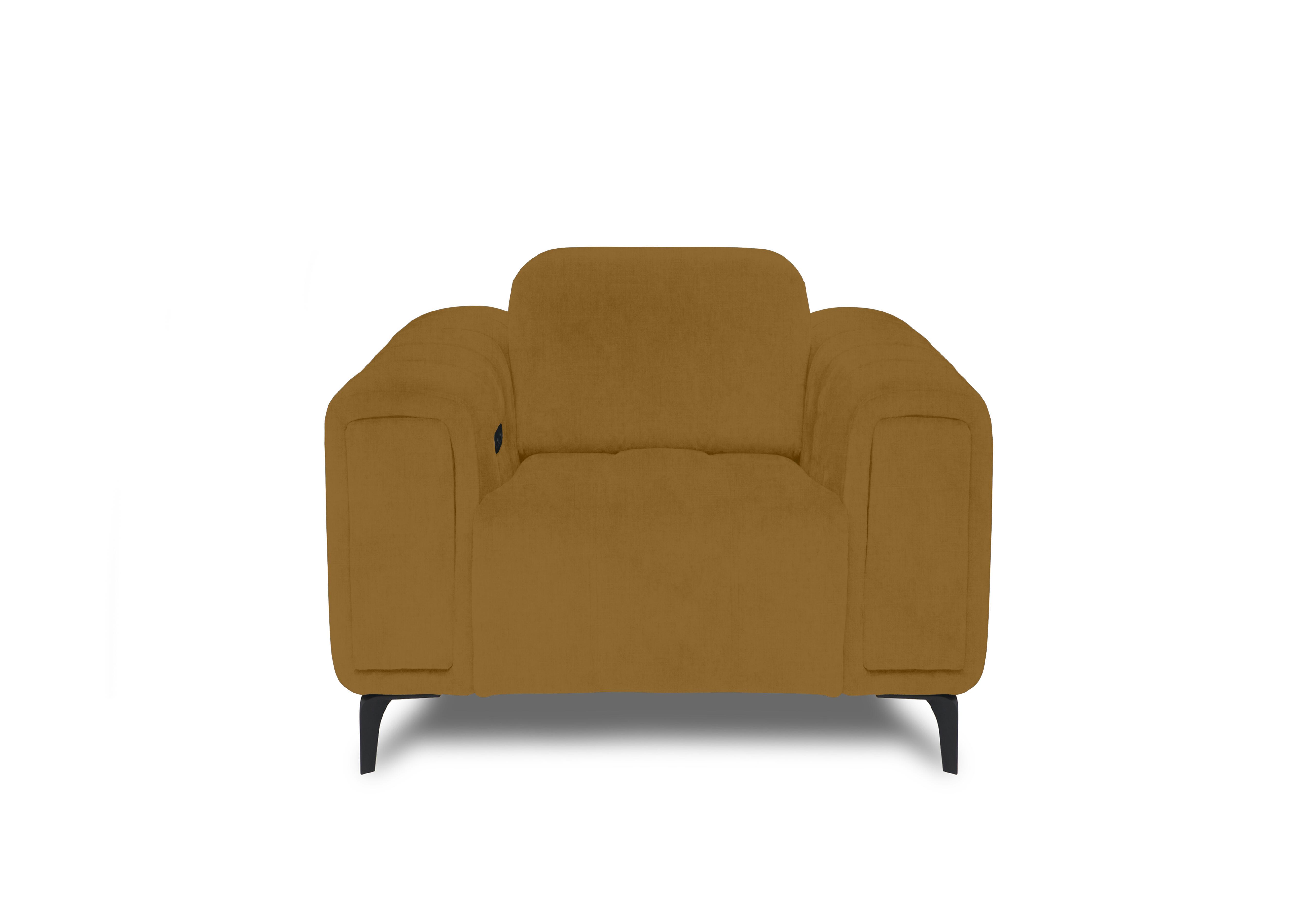 Elphaba Fabric Chair with Storage Arms in Opulence Saffron 51009 on Furniture Village