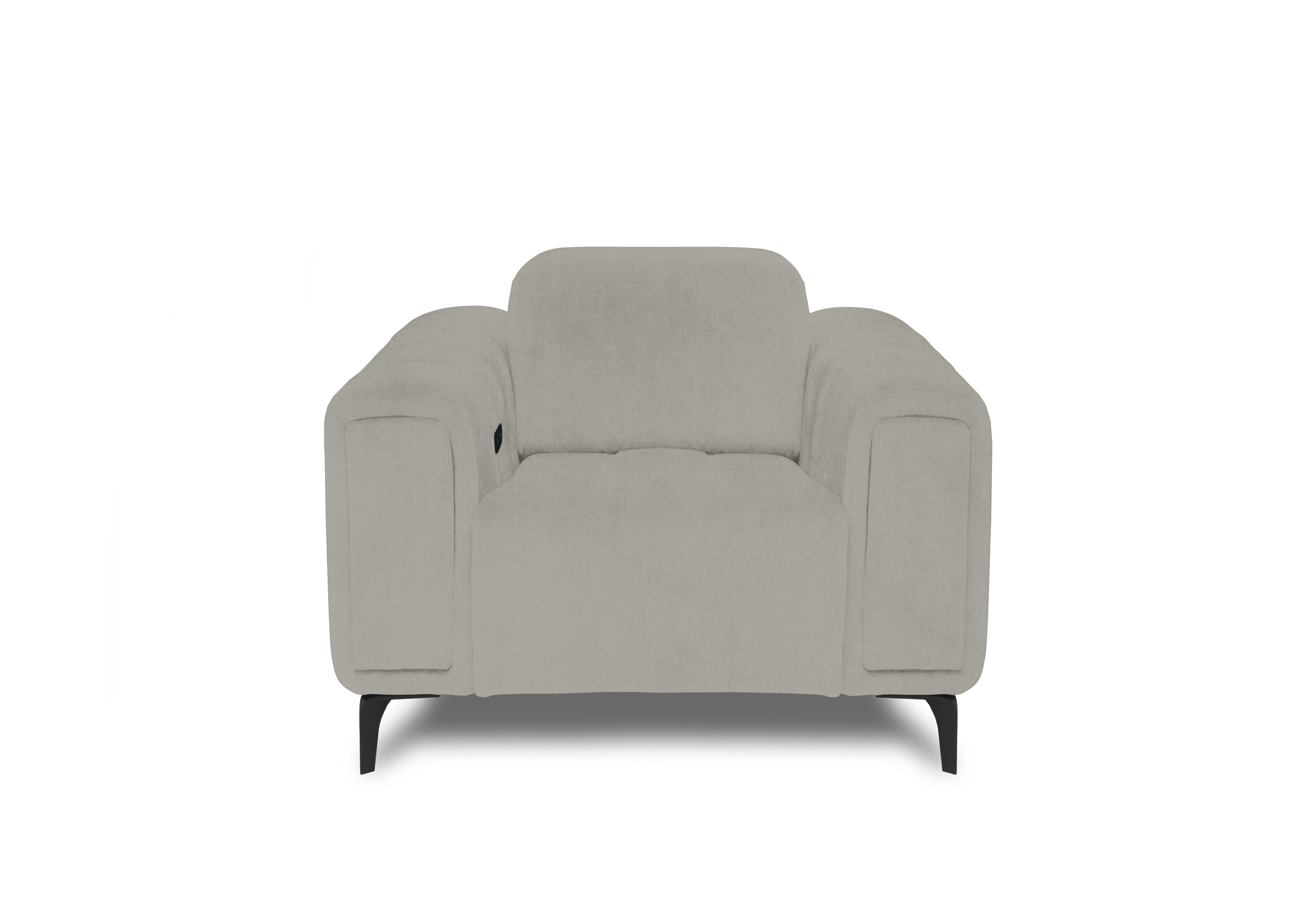 Elphaba Fabric Chair with Storage Arms in Opulence Silver 51007 on Furniture Village