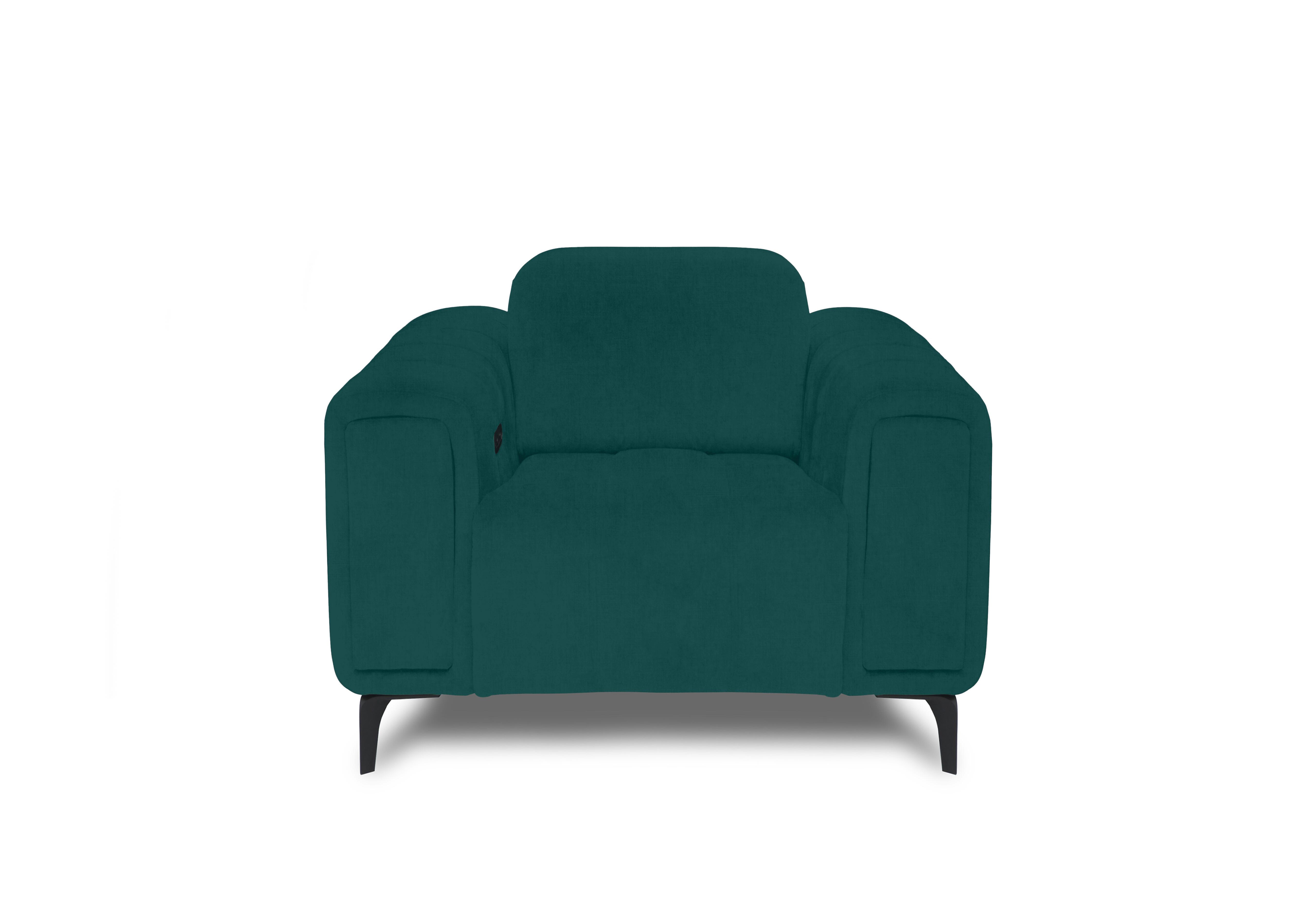 Elphaba Fabric Chair with Storage Arms in Opulence Teal 51003 on Furniture Village