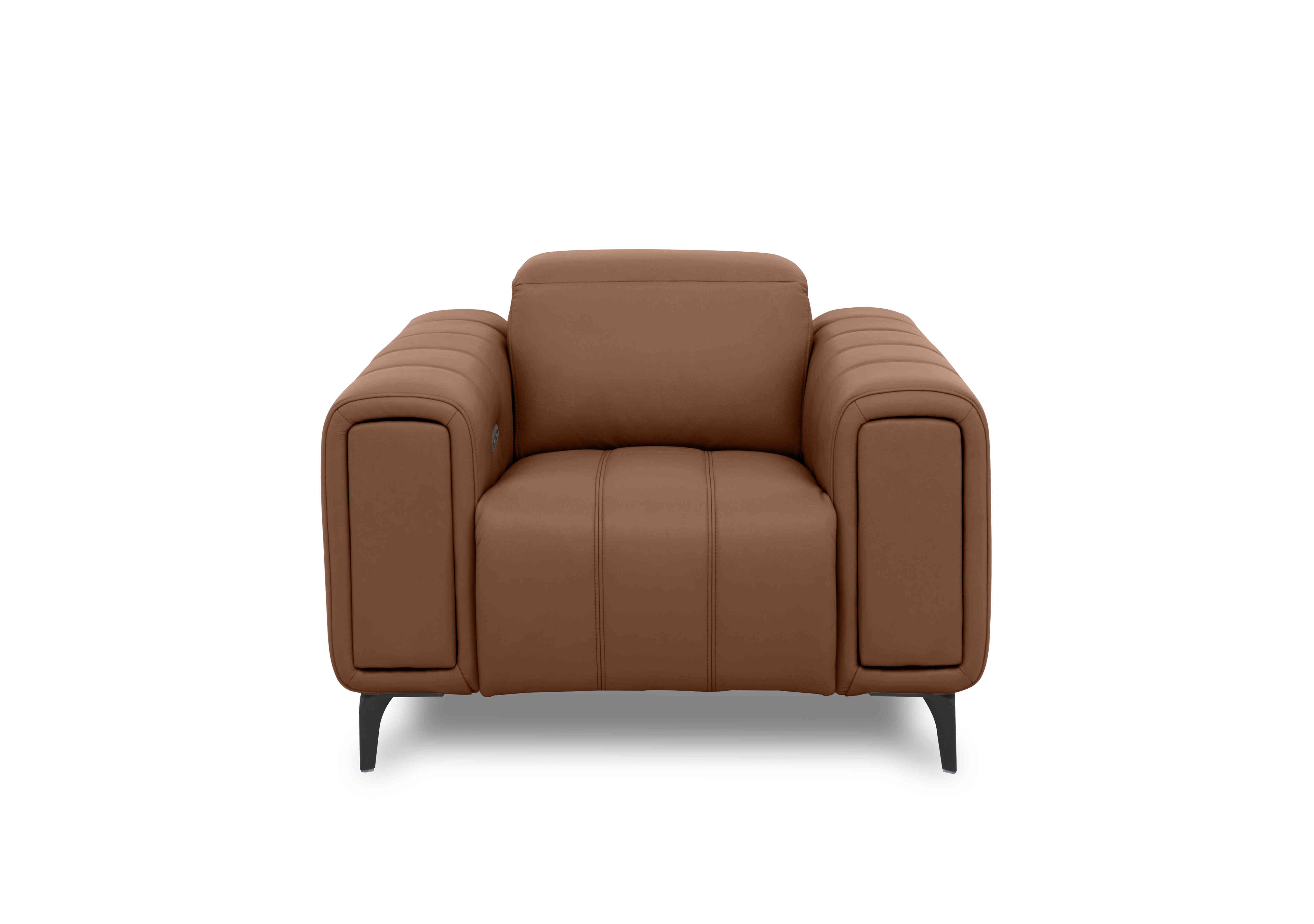 Elphaba Leather Chair with Storage Arms in Butterscotch Cat-60/07 on Furniture Village