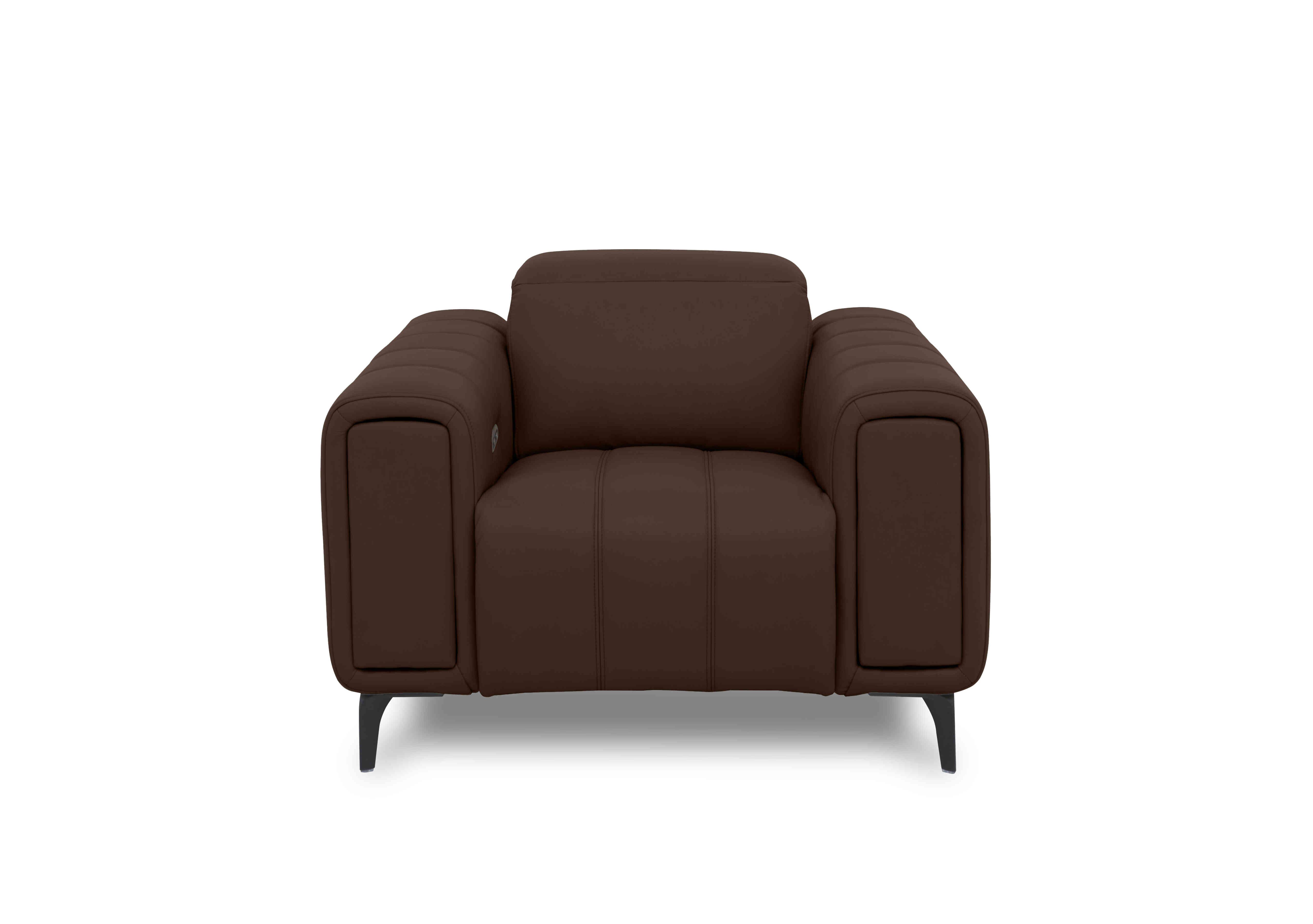 Elphaba Leather Chair with Storage Arms in Chocolate Cat-60/08 on Furniture Village