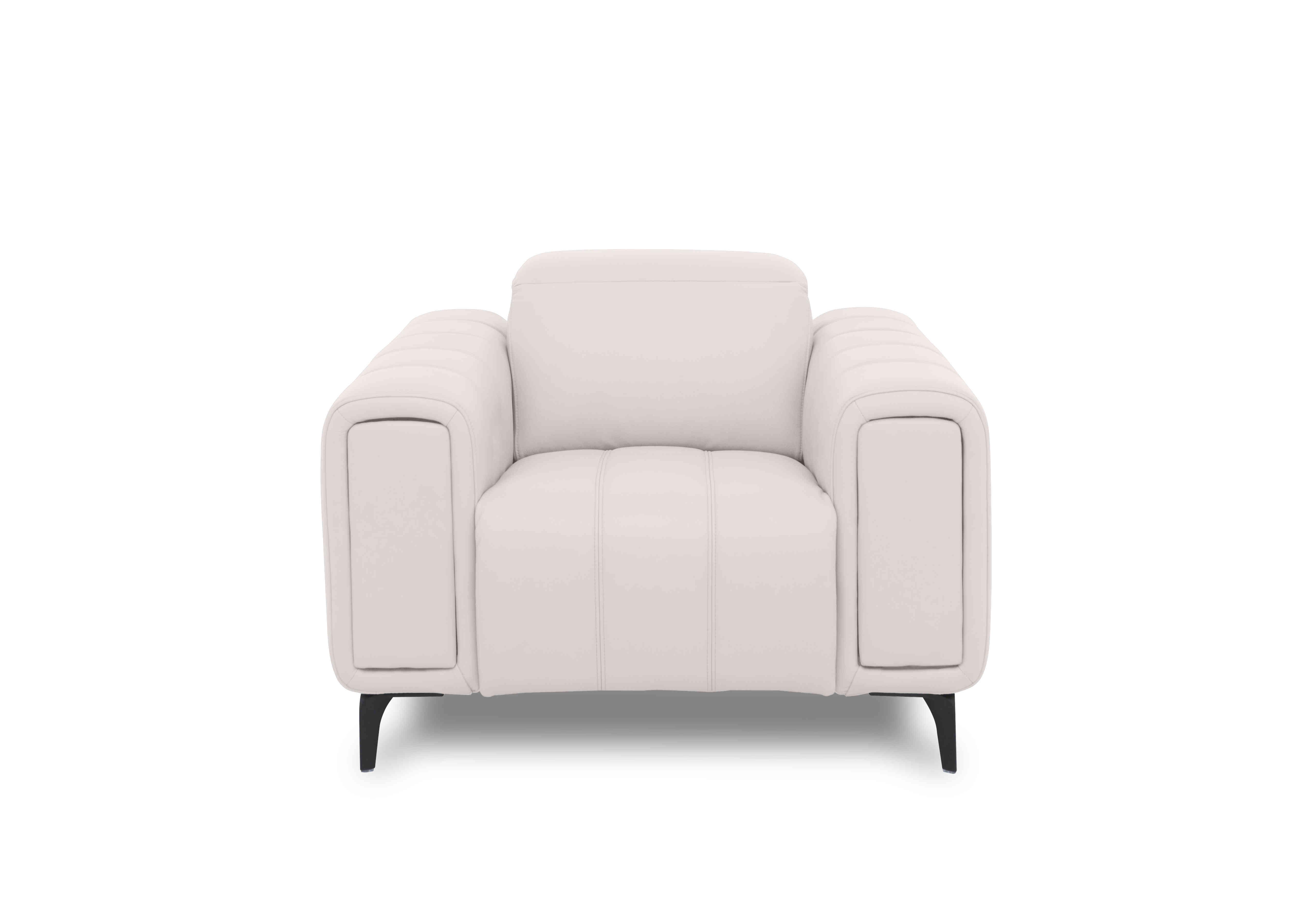 Elphaba Leather Chair with Storage Arms in Cotton Cat-40/13 on Furniture Village