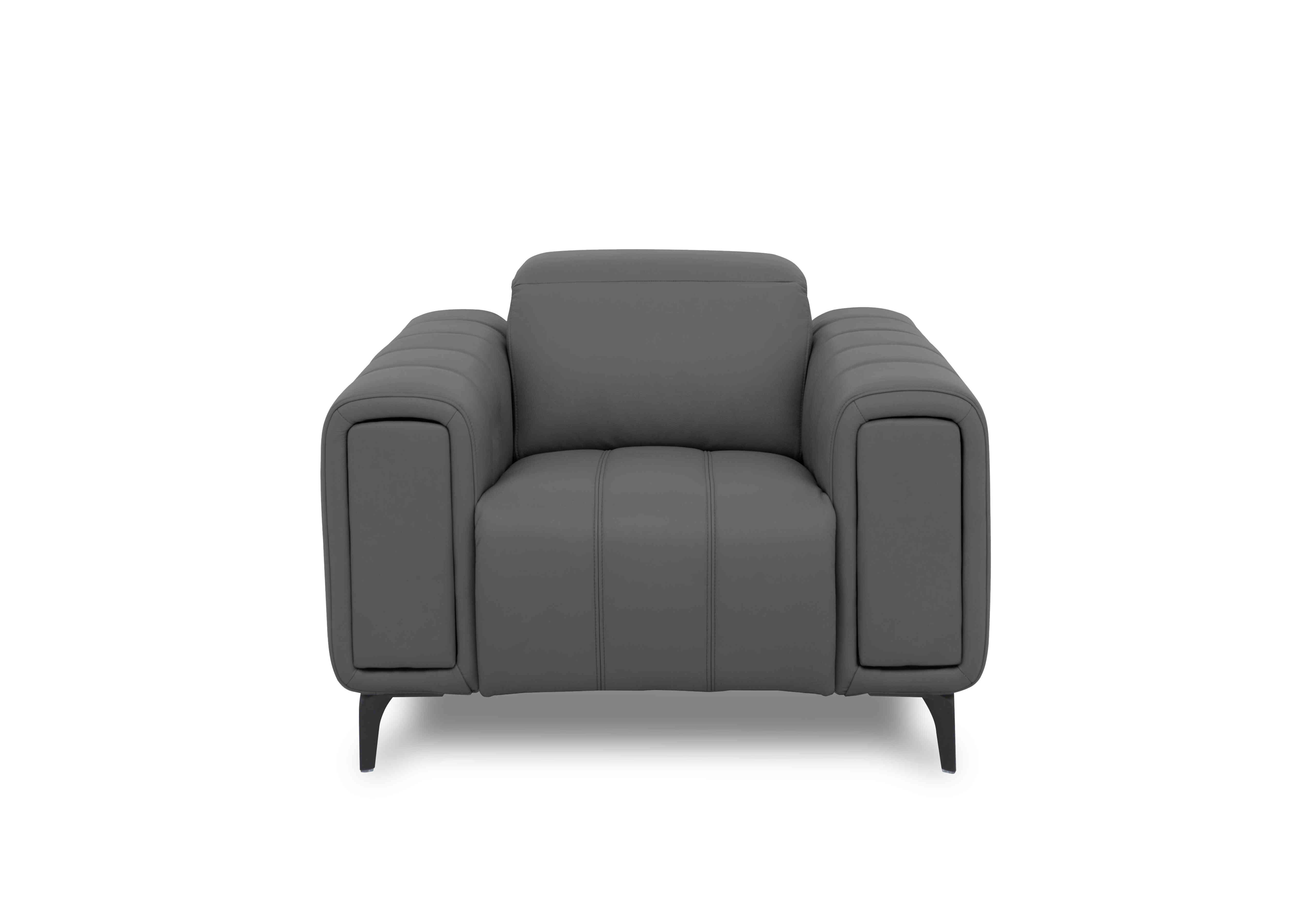 Elphaba Leather Chair with Storage Arms in Granite Cat-60/33 on Furniture Village