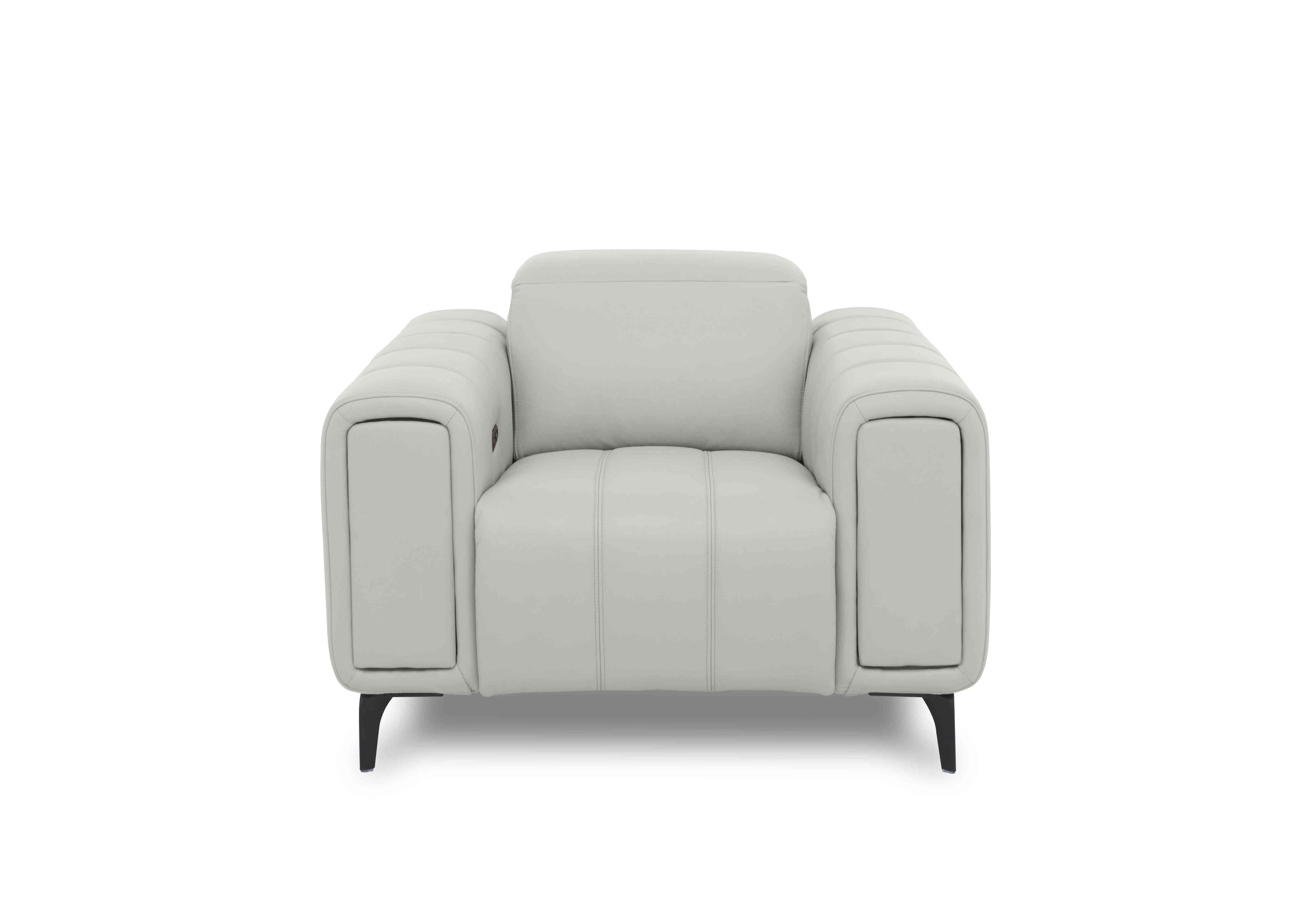 Elphaba Leather Chair with Storage Arms in Light Grey Cat-40/27 on Furniture Village