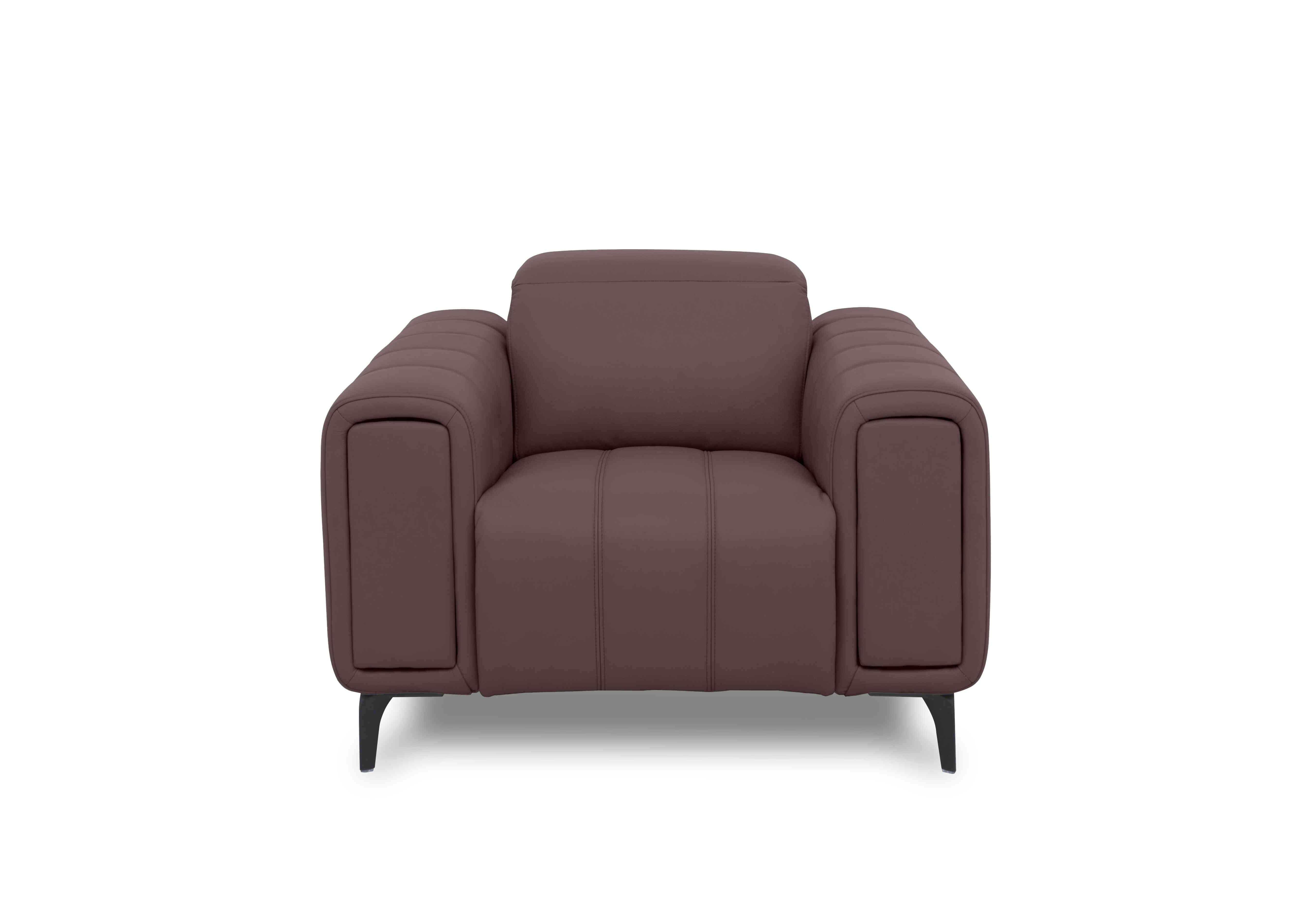 Elphaba Leather Chair with Storage Arms in Mulberry Cat-40/30 on Furniture Village