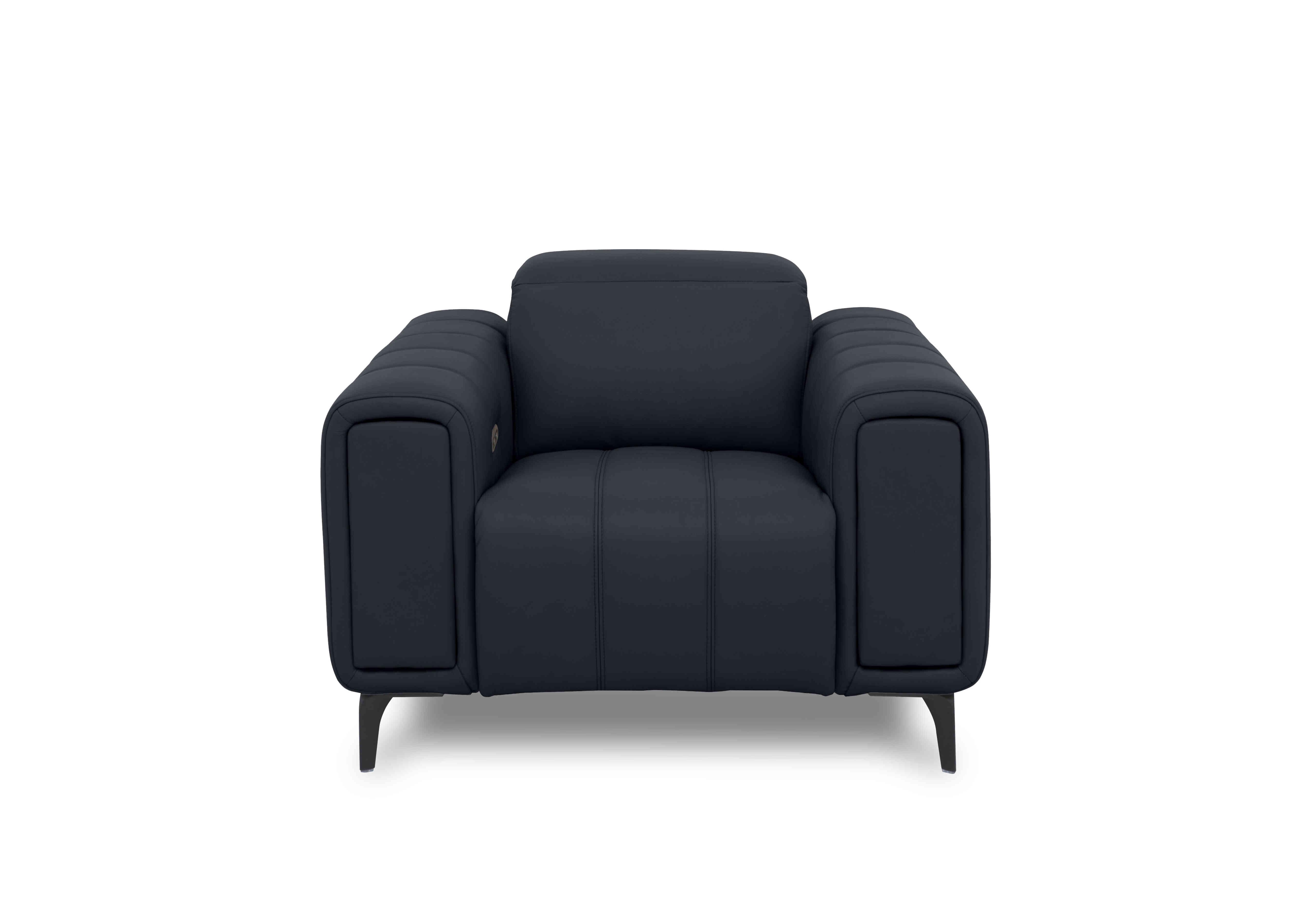 Elphaba Leather Chair with Storage Arms in Navy Cat-40/24 on Furniture Village