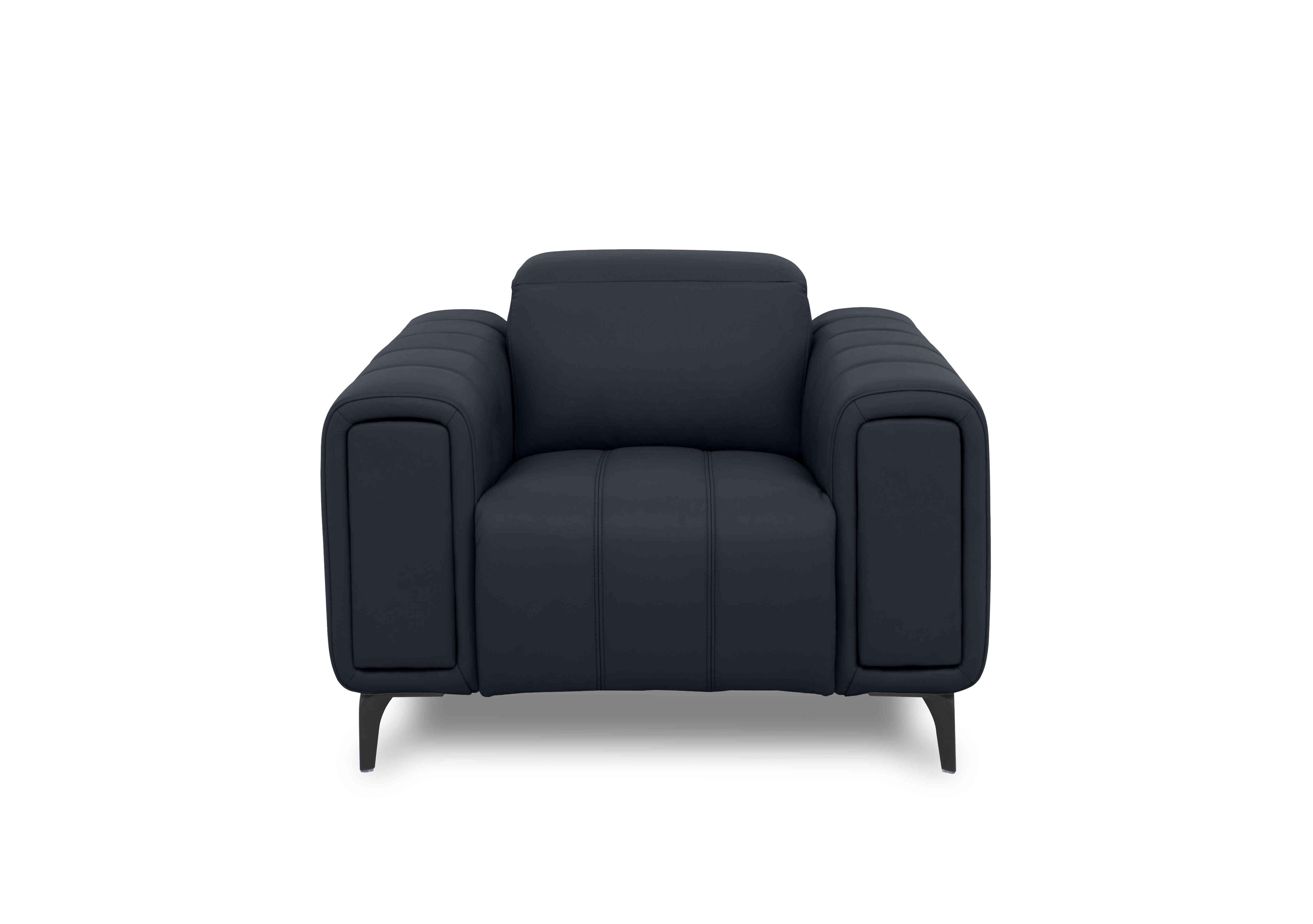 Elphaba Leather Chair with Storage Arms in Navy Cat-60/24 on Furniture Village