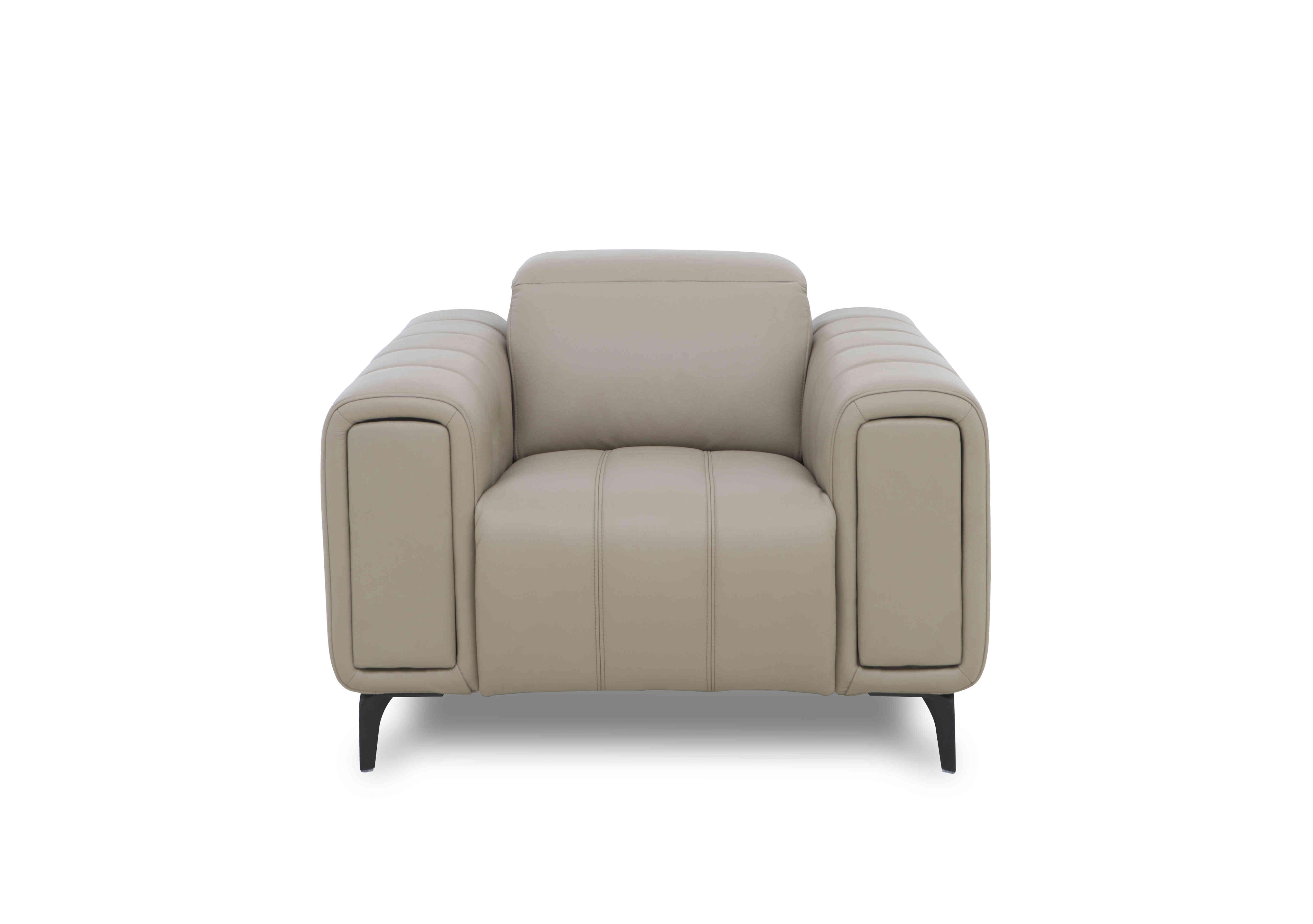 Elphaba Leather Chair with Storage Arms in Oyster Cat-40/08 on Furniture Village