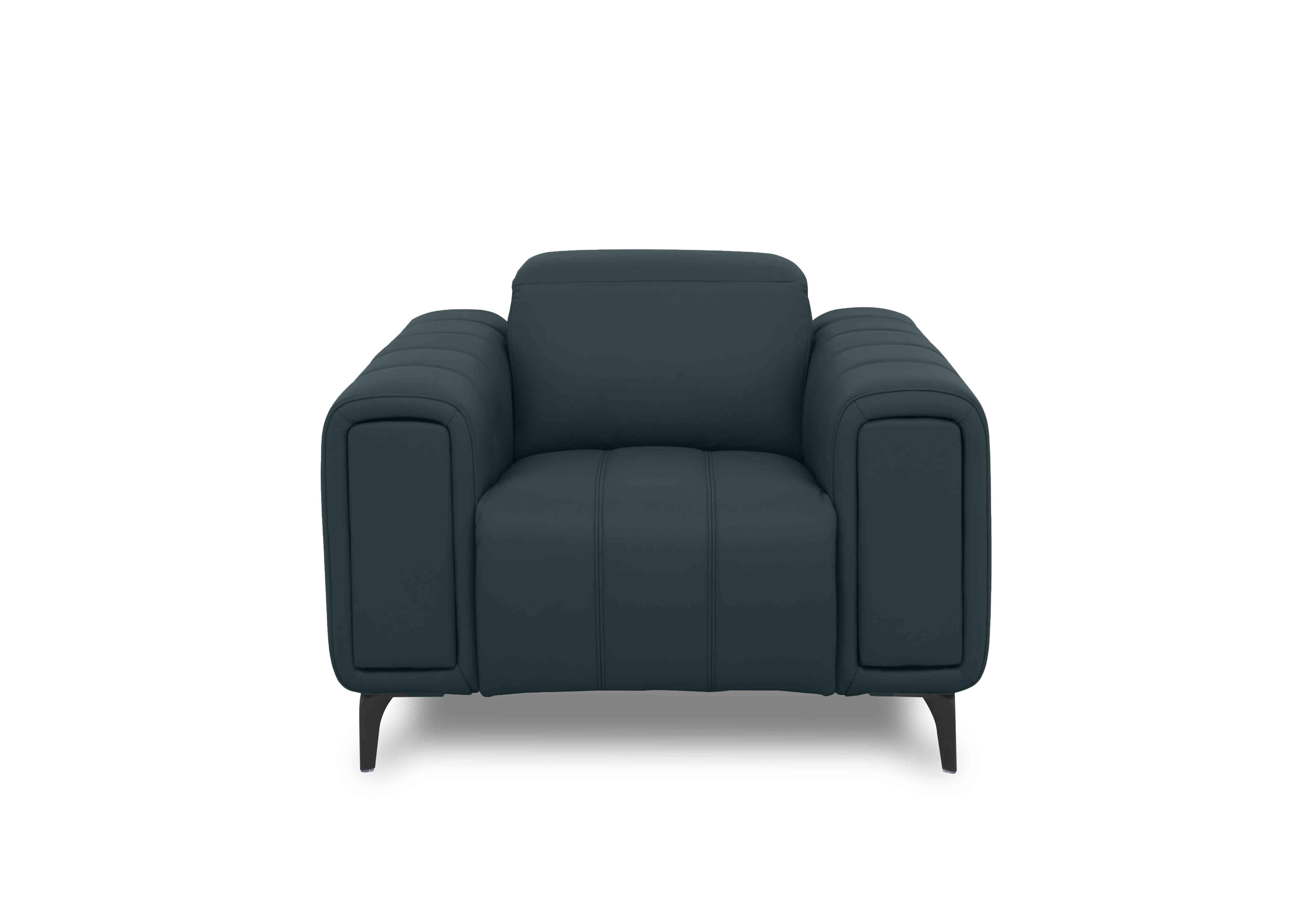 Elphaba Leather Chair with Storage Arms in Peacock Cat-40/09 on Furniture Village